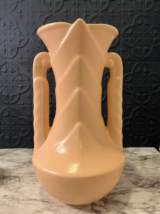 Large Peach Vase With Handles