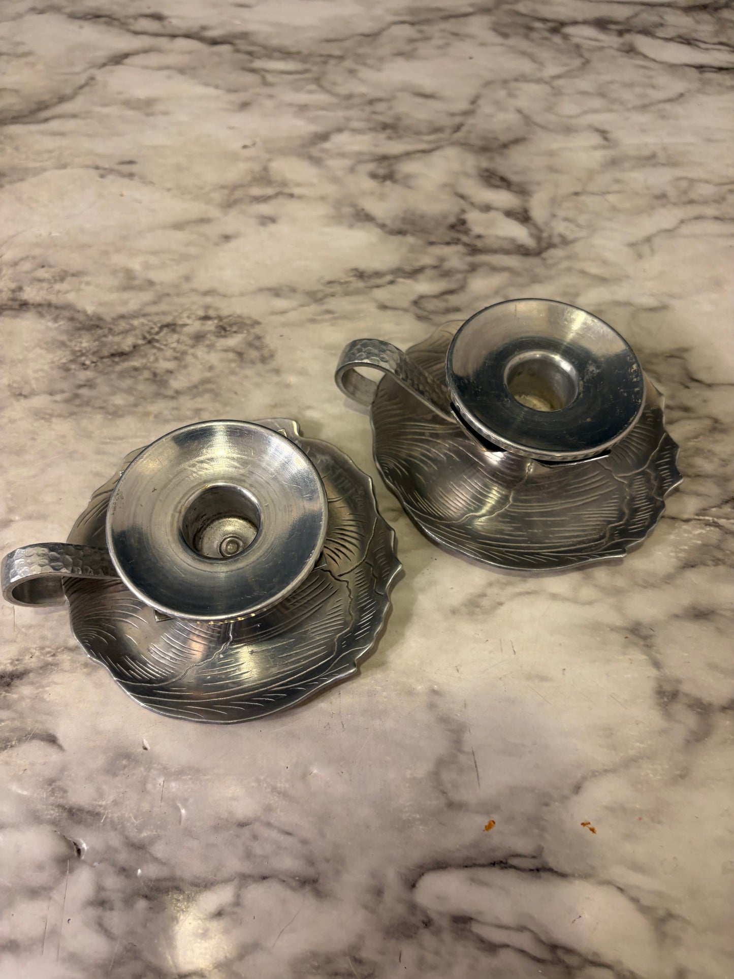 Pressed Aluminum Chamberstick Set