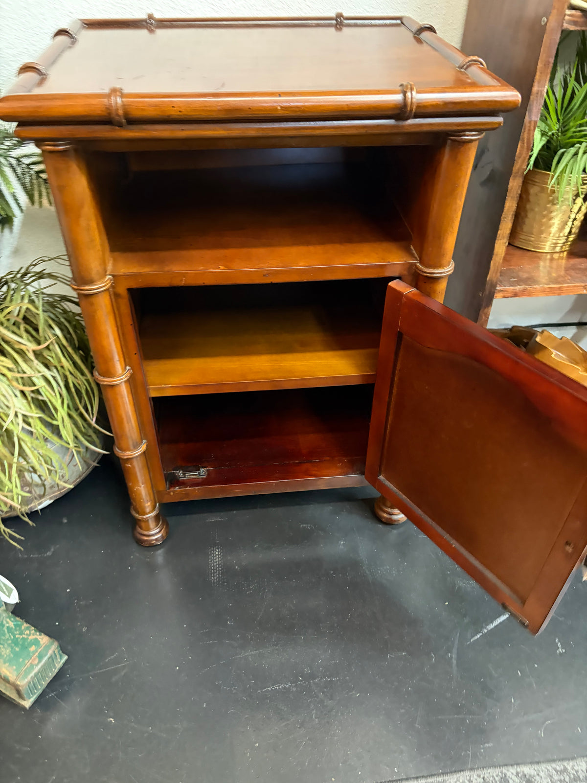 Pier One Dark Bamboo Side Table Cabinet