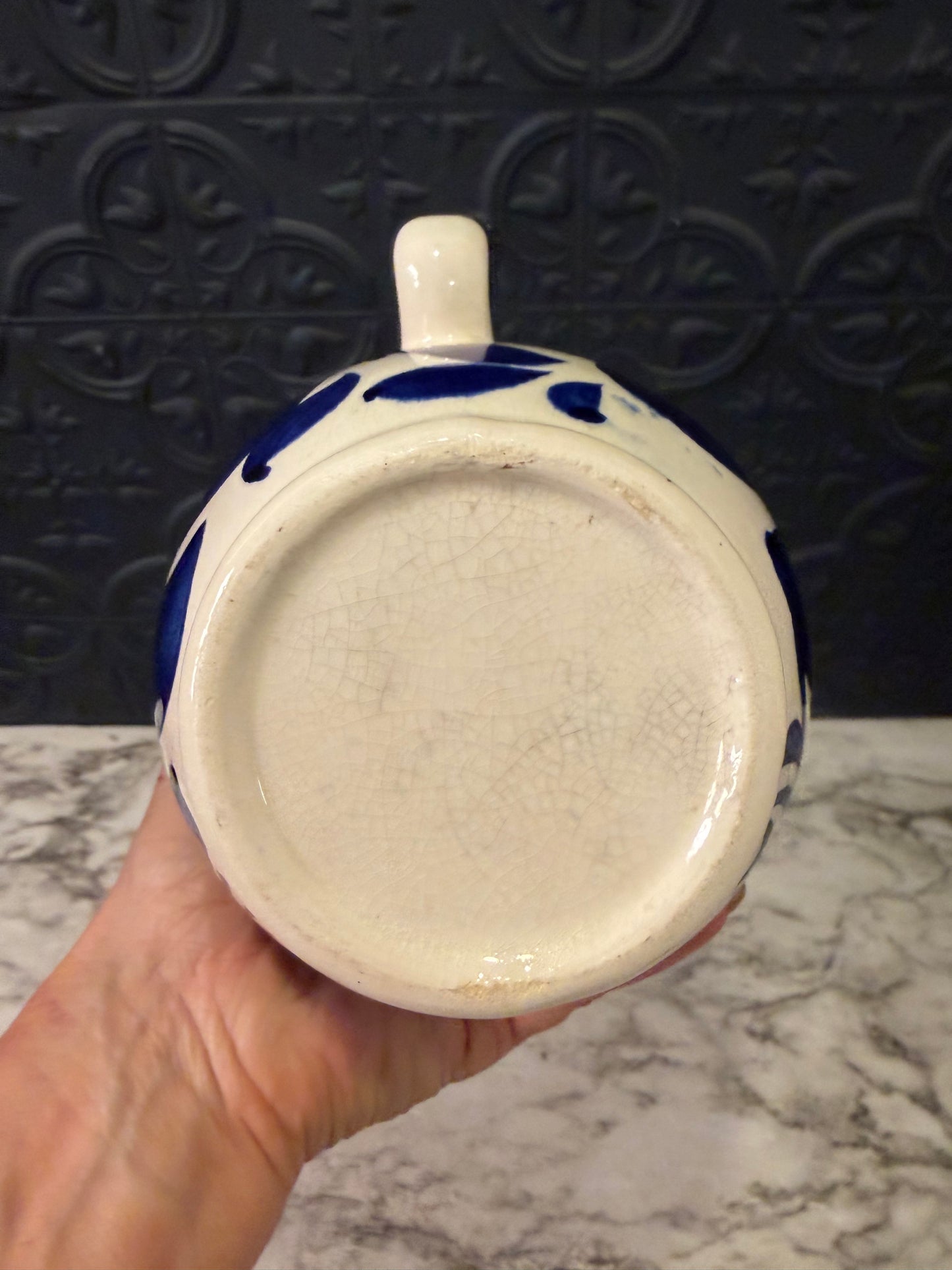 Blue and White hand painted Pitcher