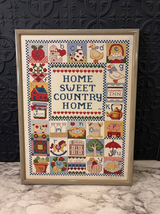 Home Sweet Country Home Cross Stitch Framed