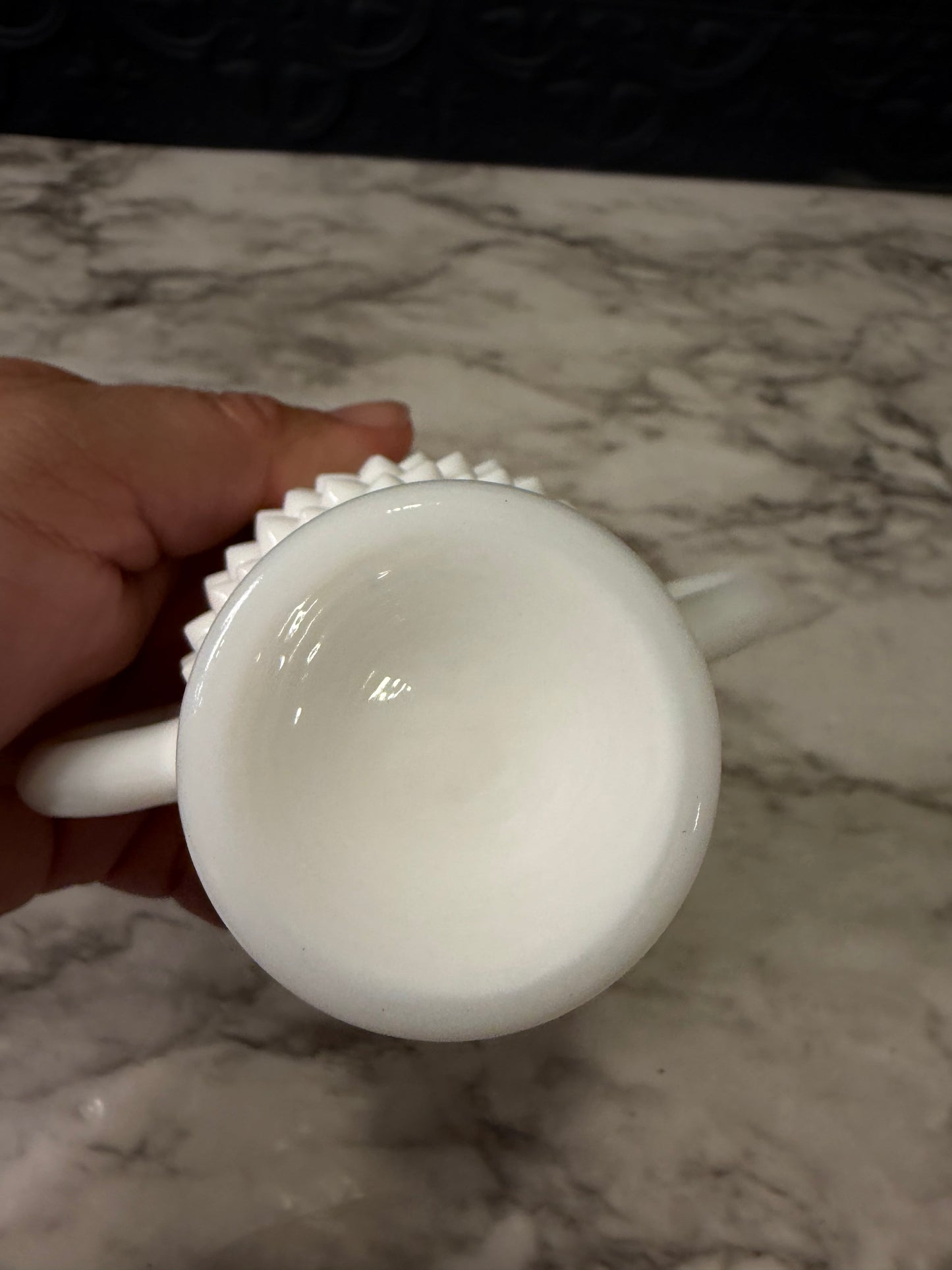 Milk Glass Hobnail Toothpick Holder