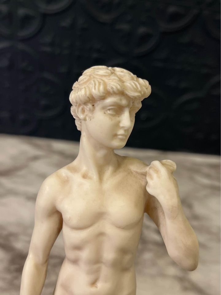 Vintage David Statue On Marble Base