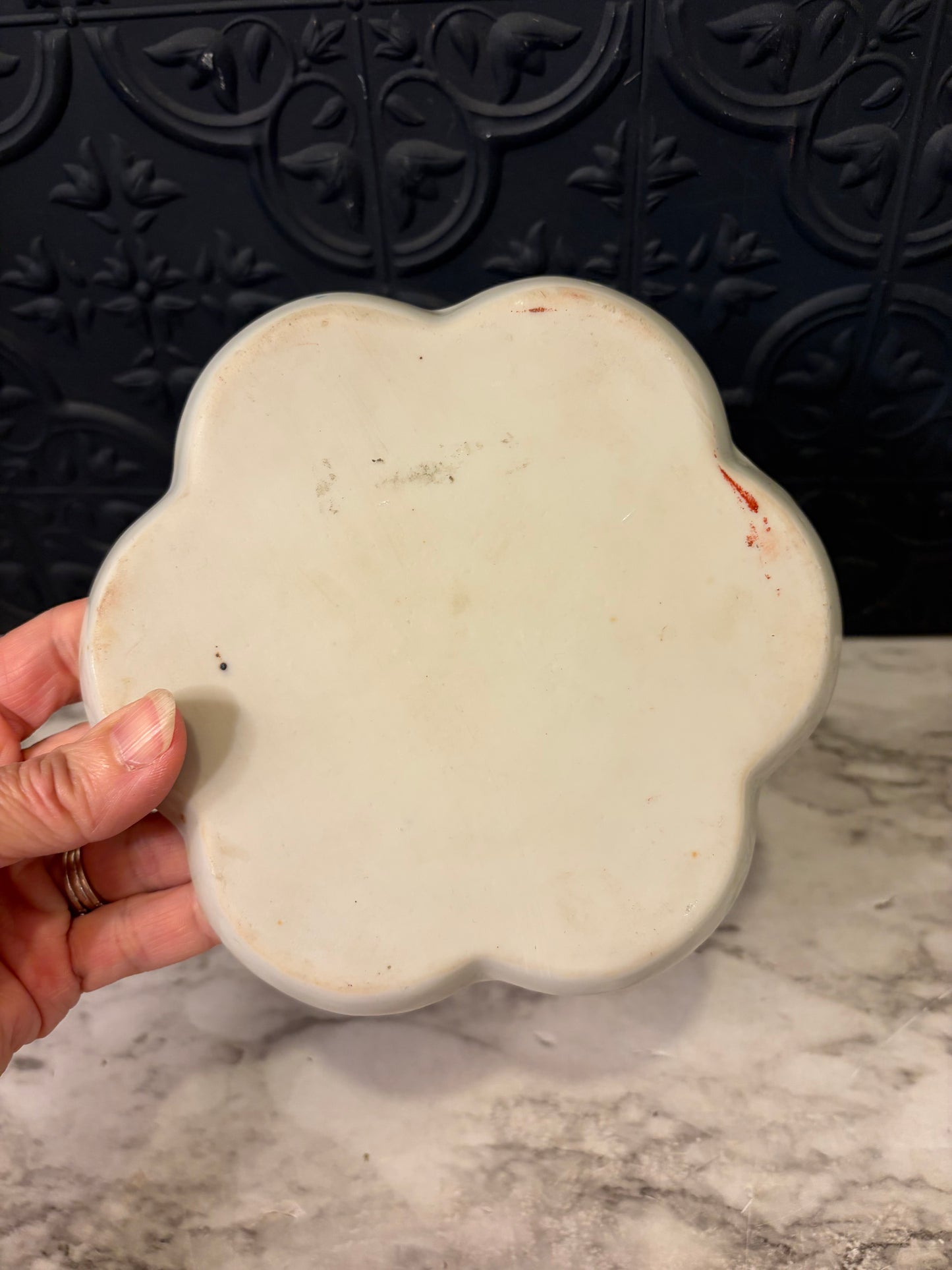 Japanese Hand Painted Scalloped Dish
