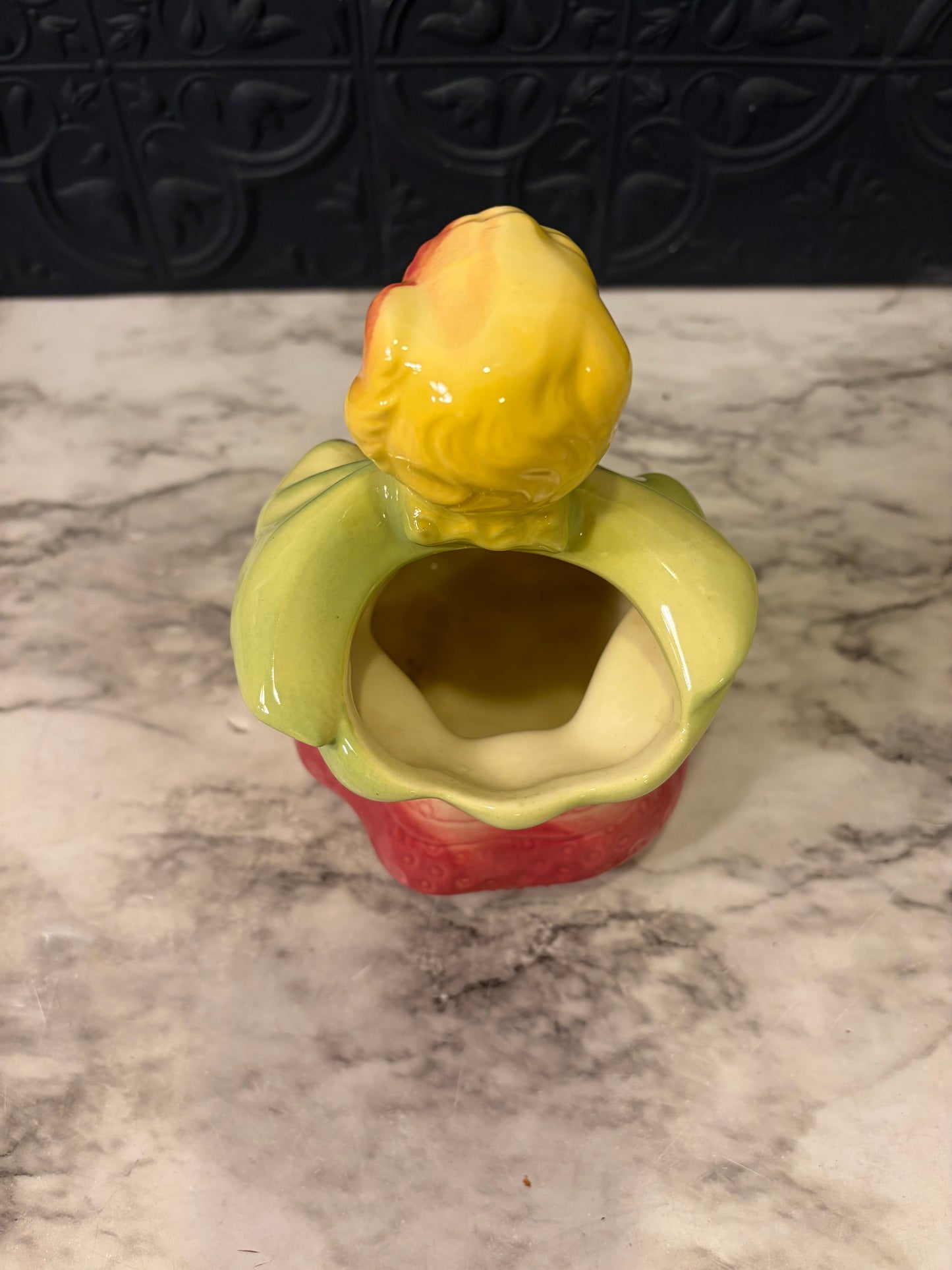 Ceramic Girl Planter with Pink and Green dress