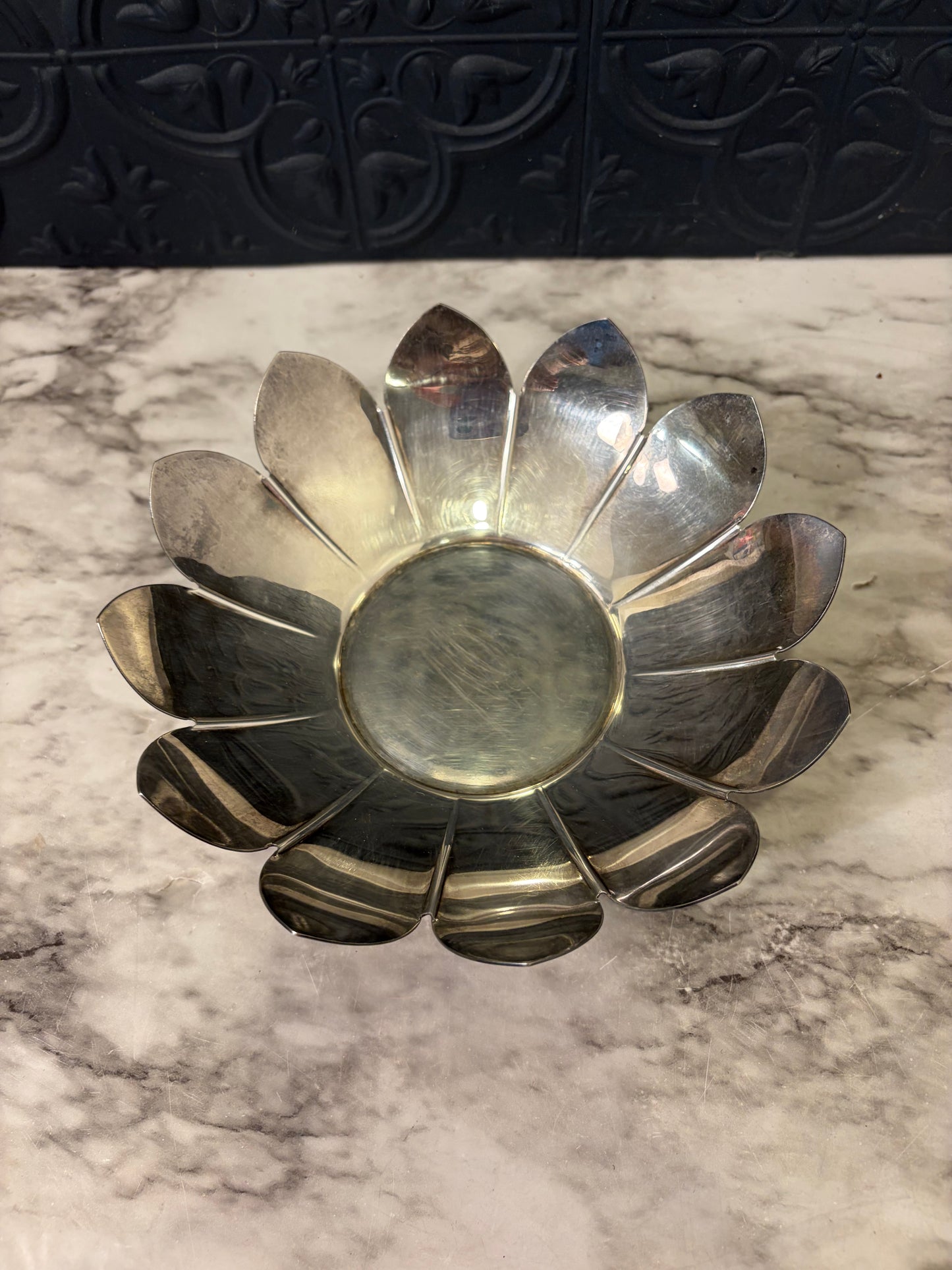 Silver Plated Lotus Dish