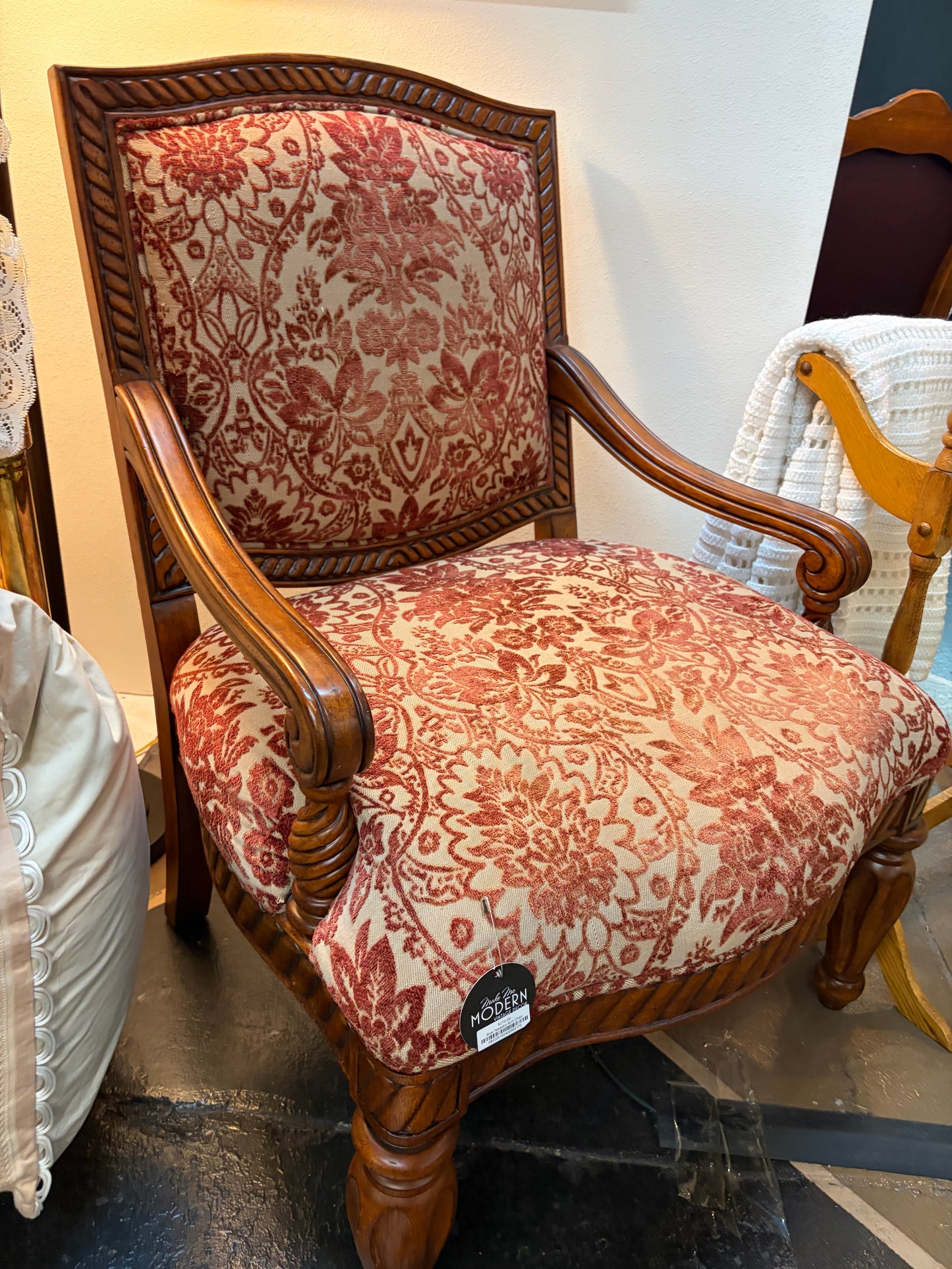 Rust Tapestry Arm Chair