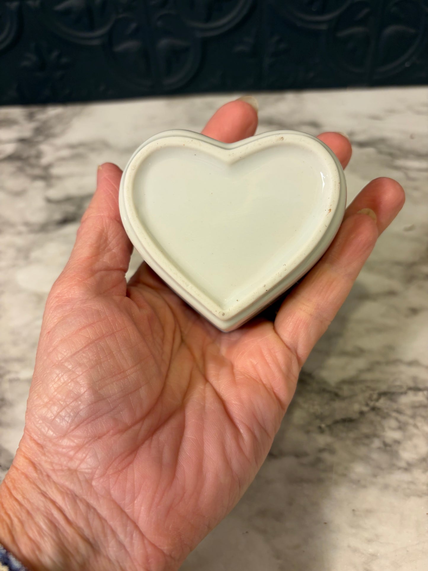 Porcelain Heart box with Flower