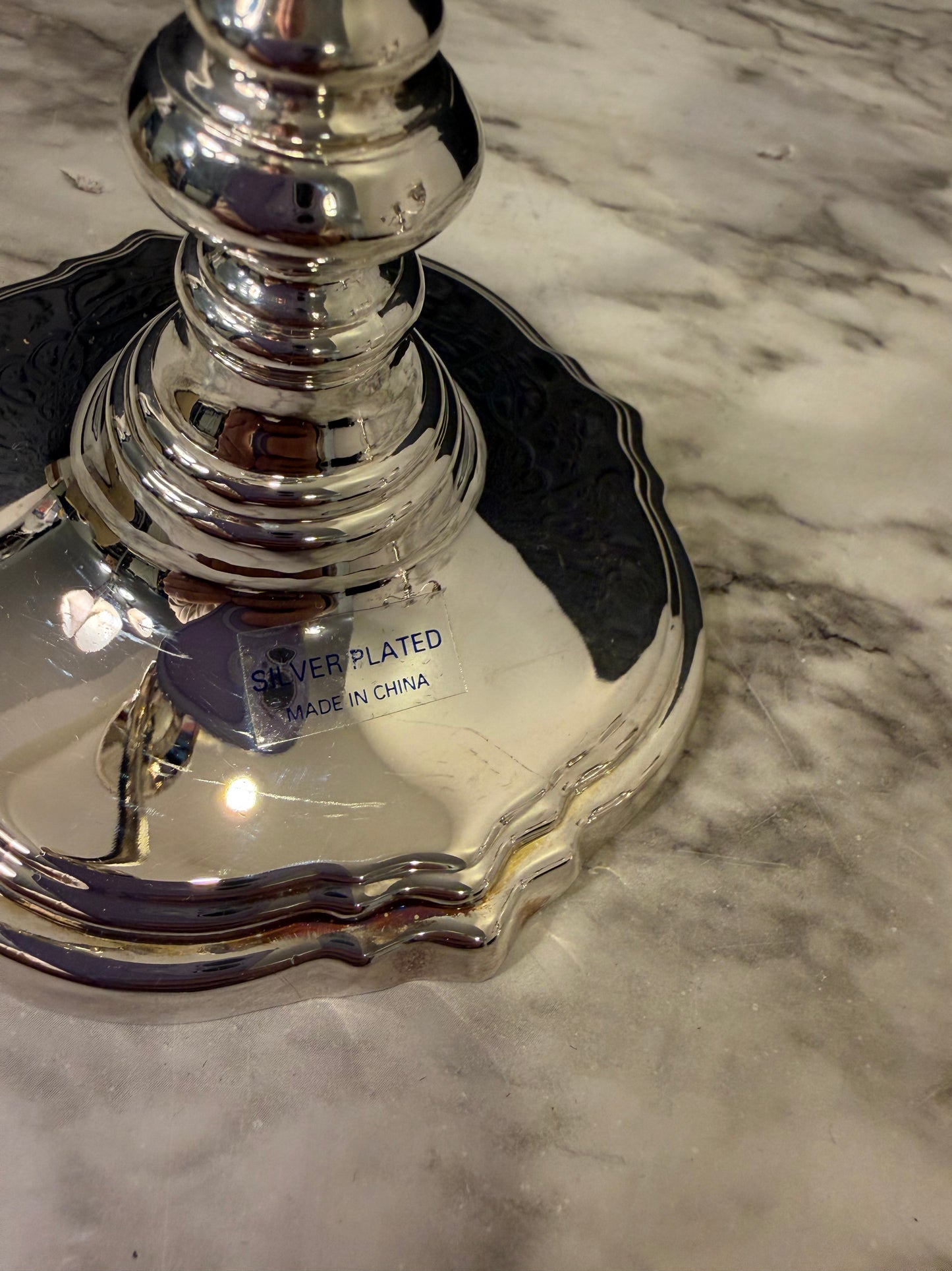 Silver Plate Candelabra Three Arm