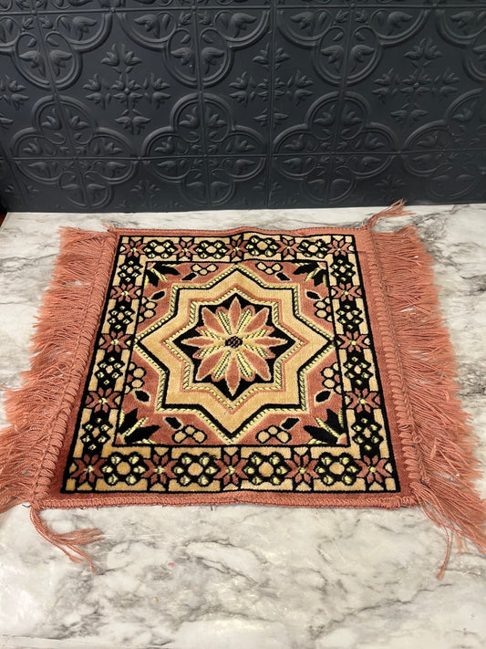 Vintage Pink and Black table rug