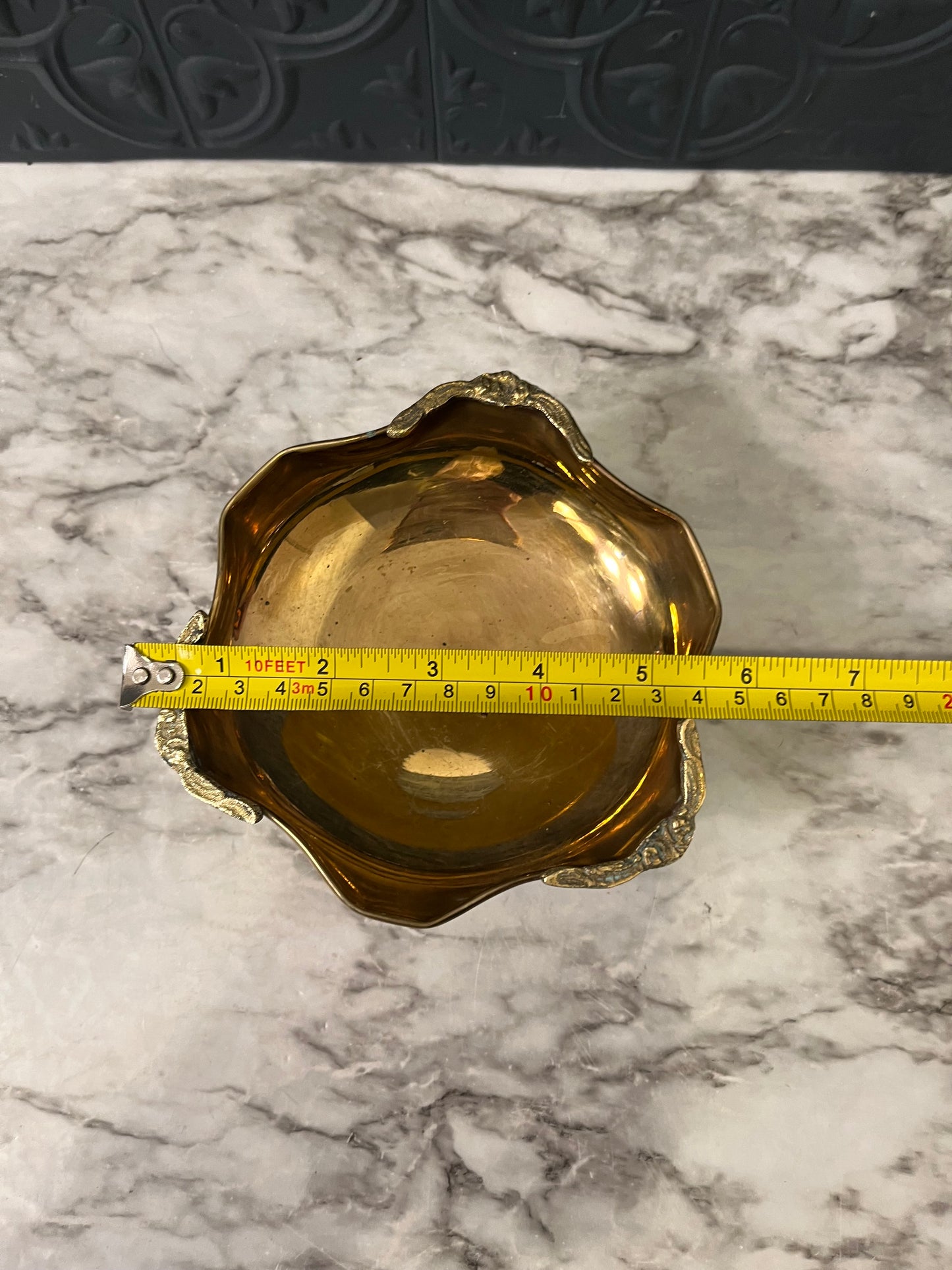 Brass Pinched Bowl with feet