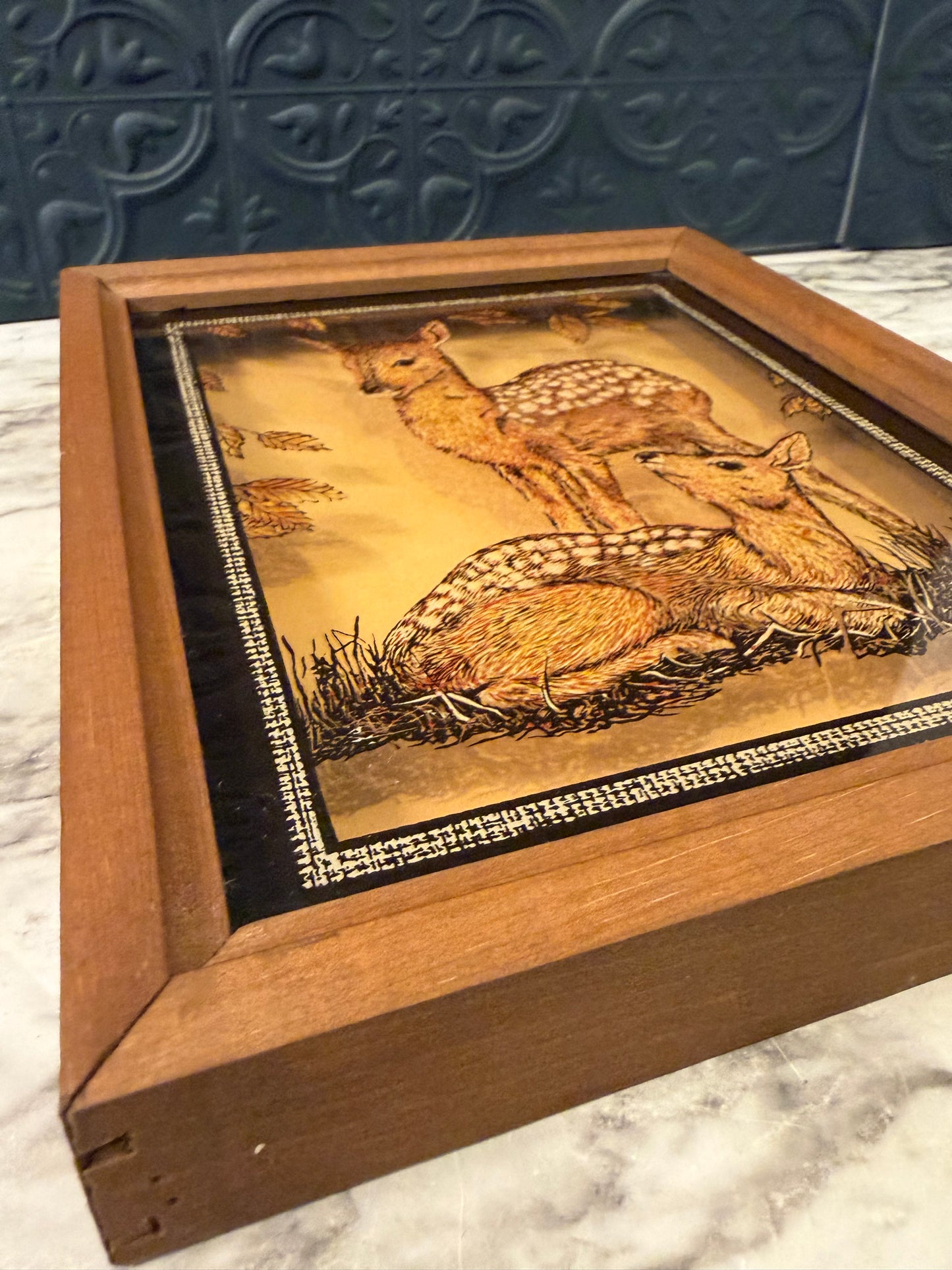 Reverse Print on Glass Deer
