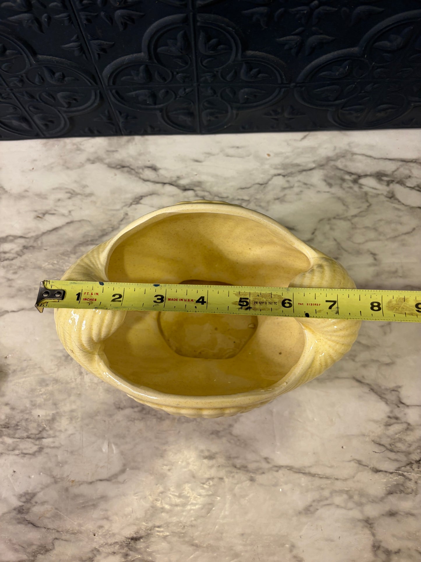 Pale Yellow Shell Detail Planter
