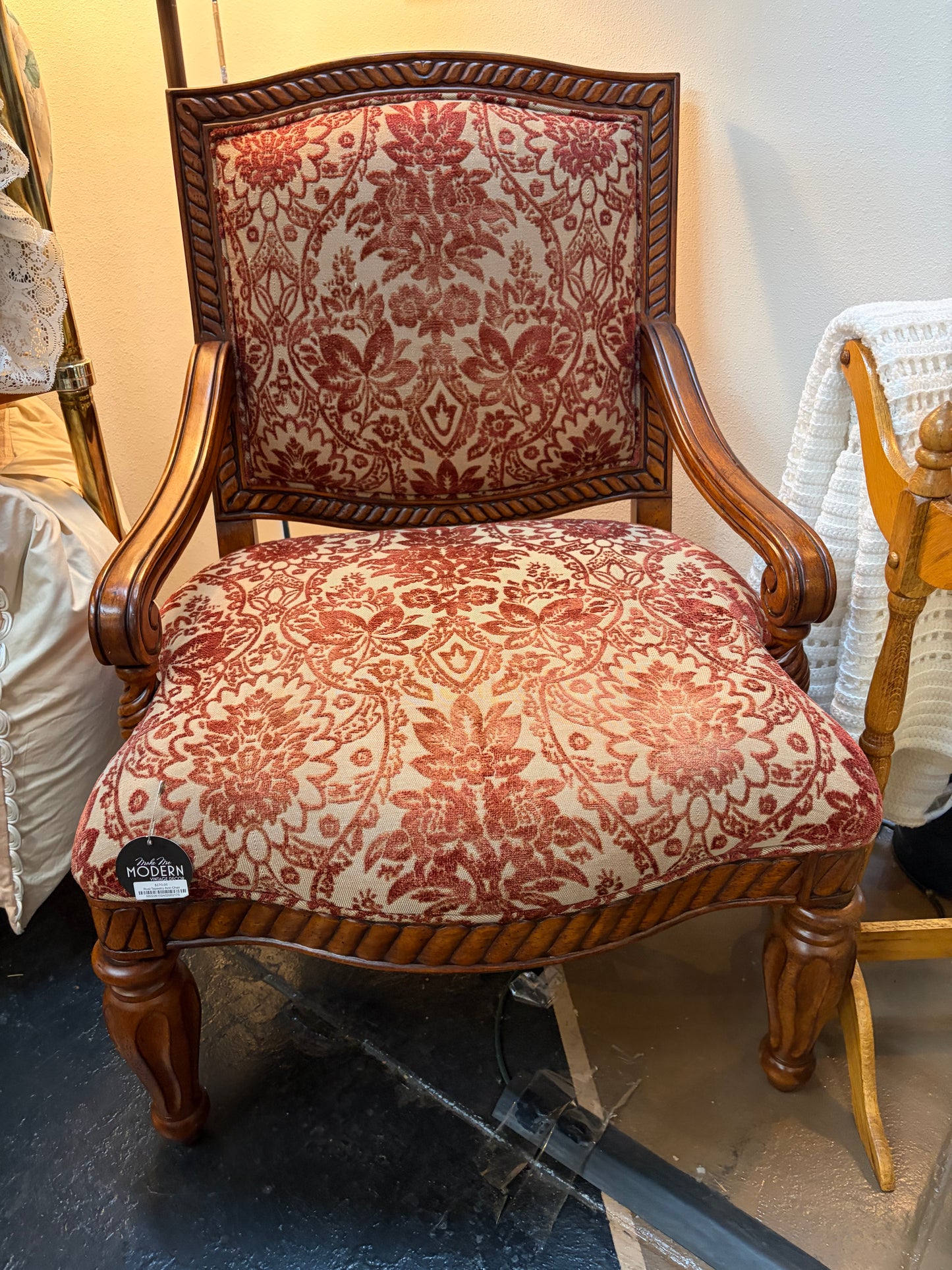 Rust Tapestry Arm Chair