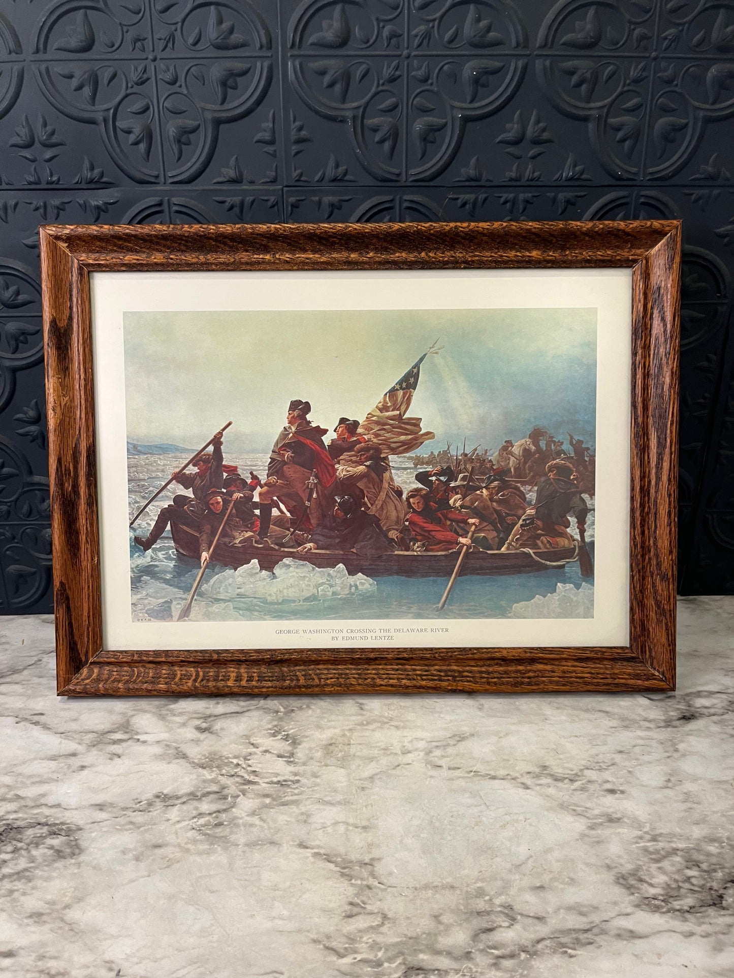 Print of Washington Crossing the Delaware Framed