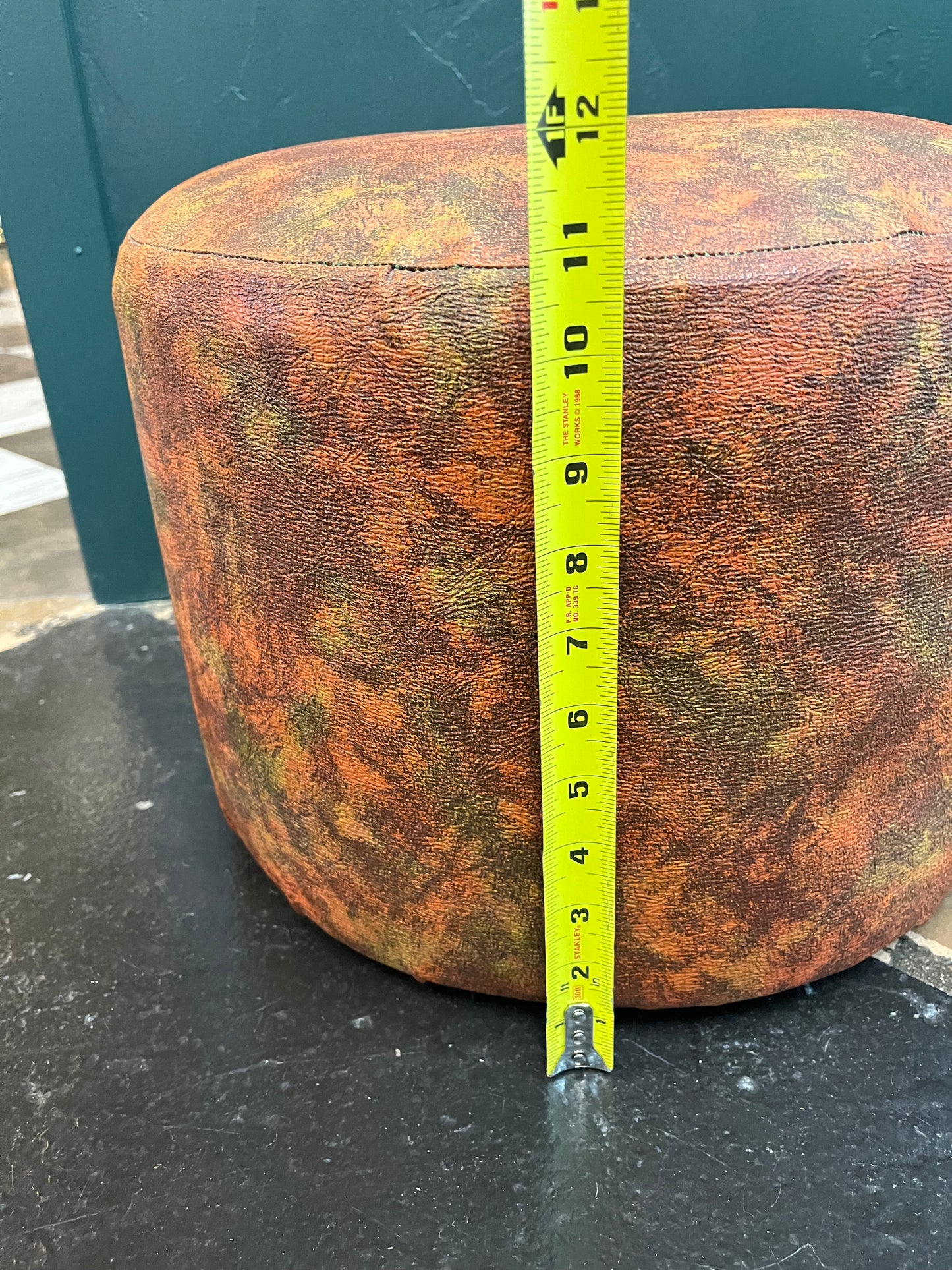 Retro Green and orange Vinyl Stool
