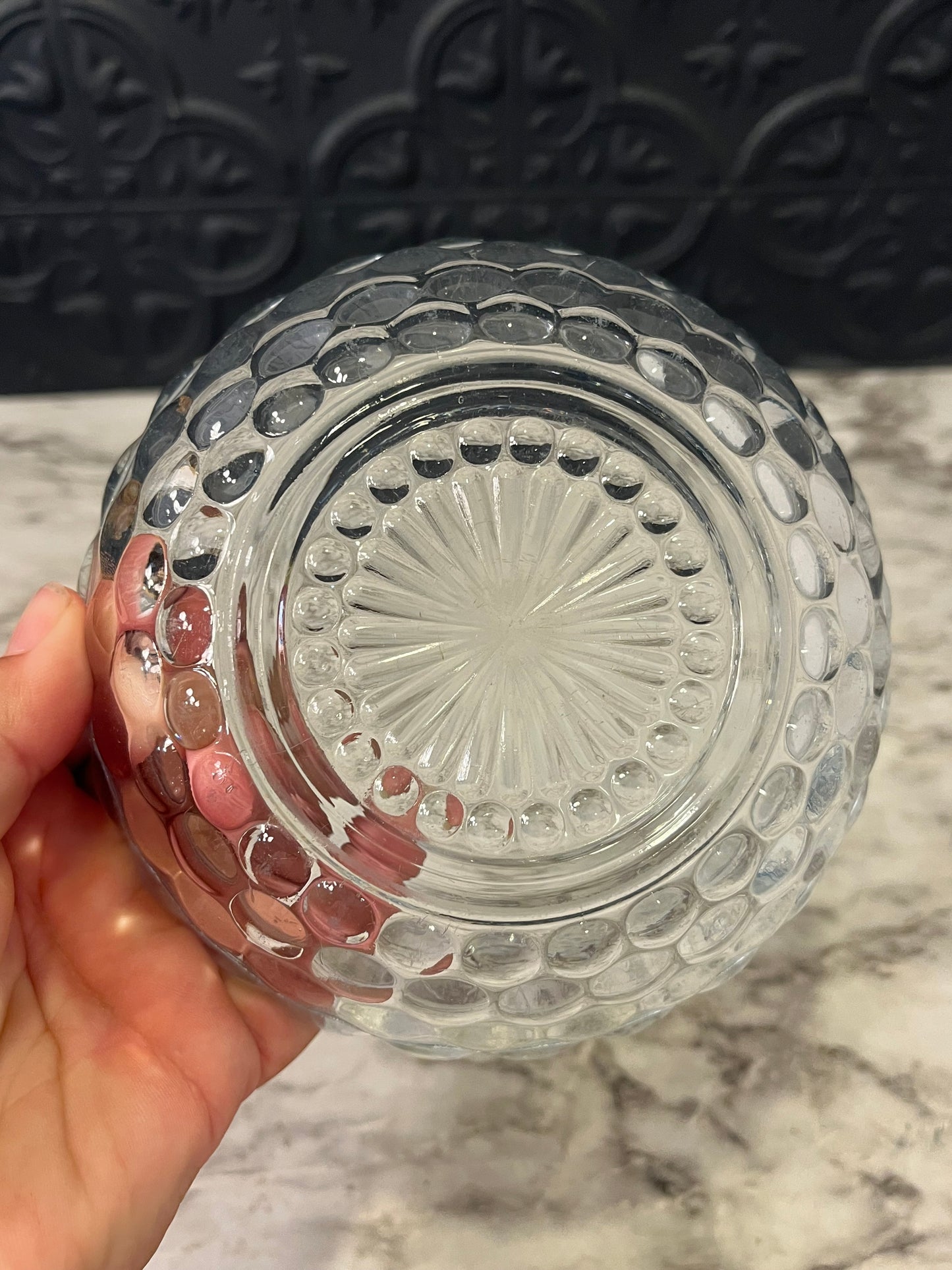 Anchor Hocking Blue Glass Bubble Bowl