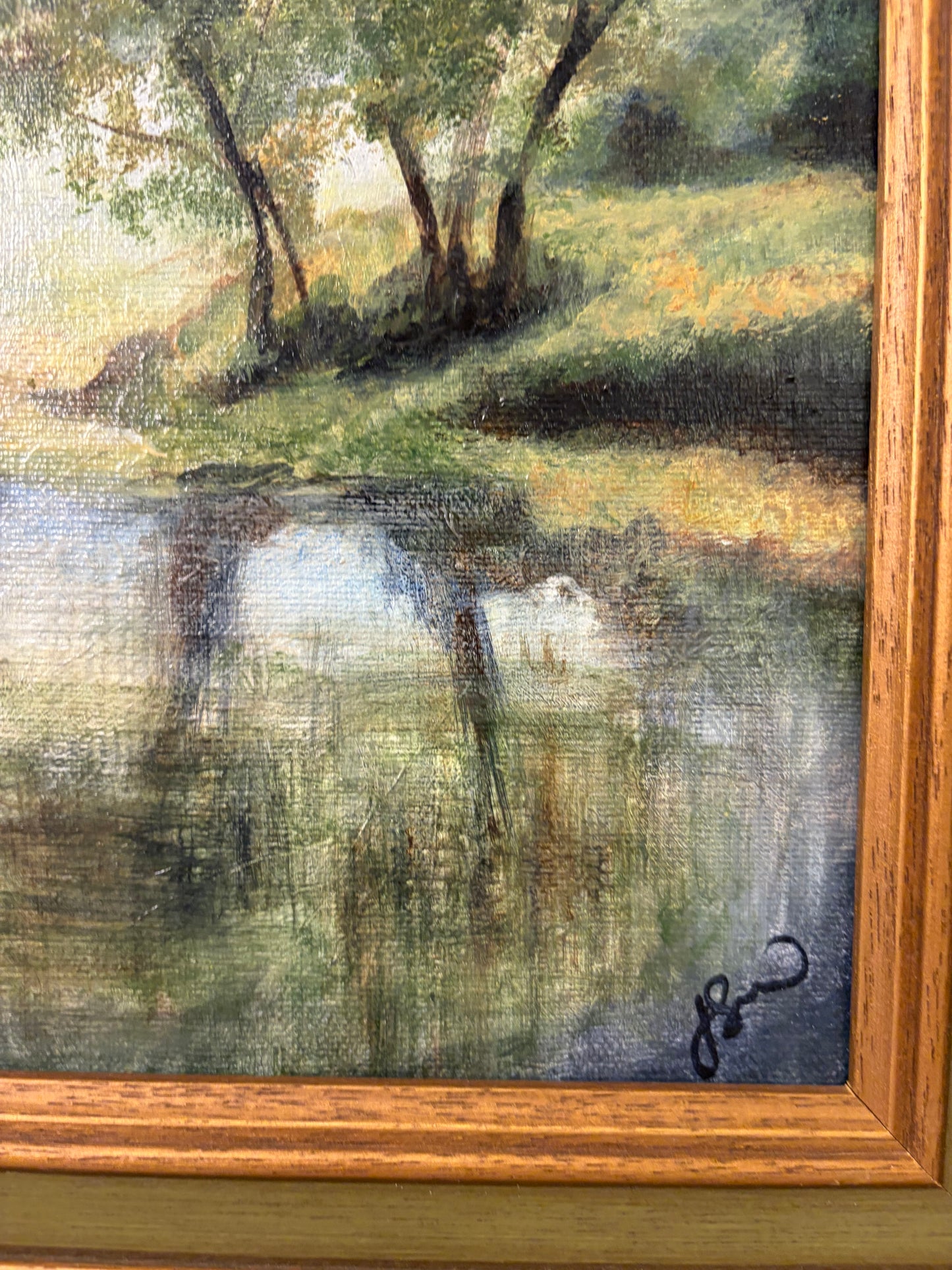 Tree Reflection Original Painting by Jessie