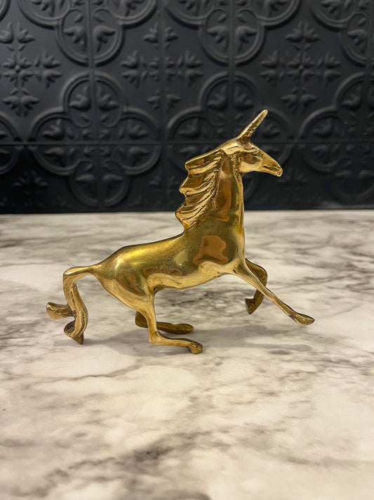 Small Brass Unicorn 4.5"
