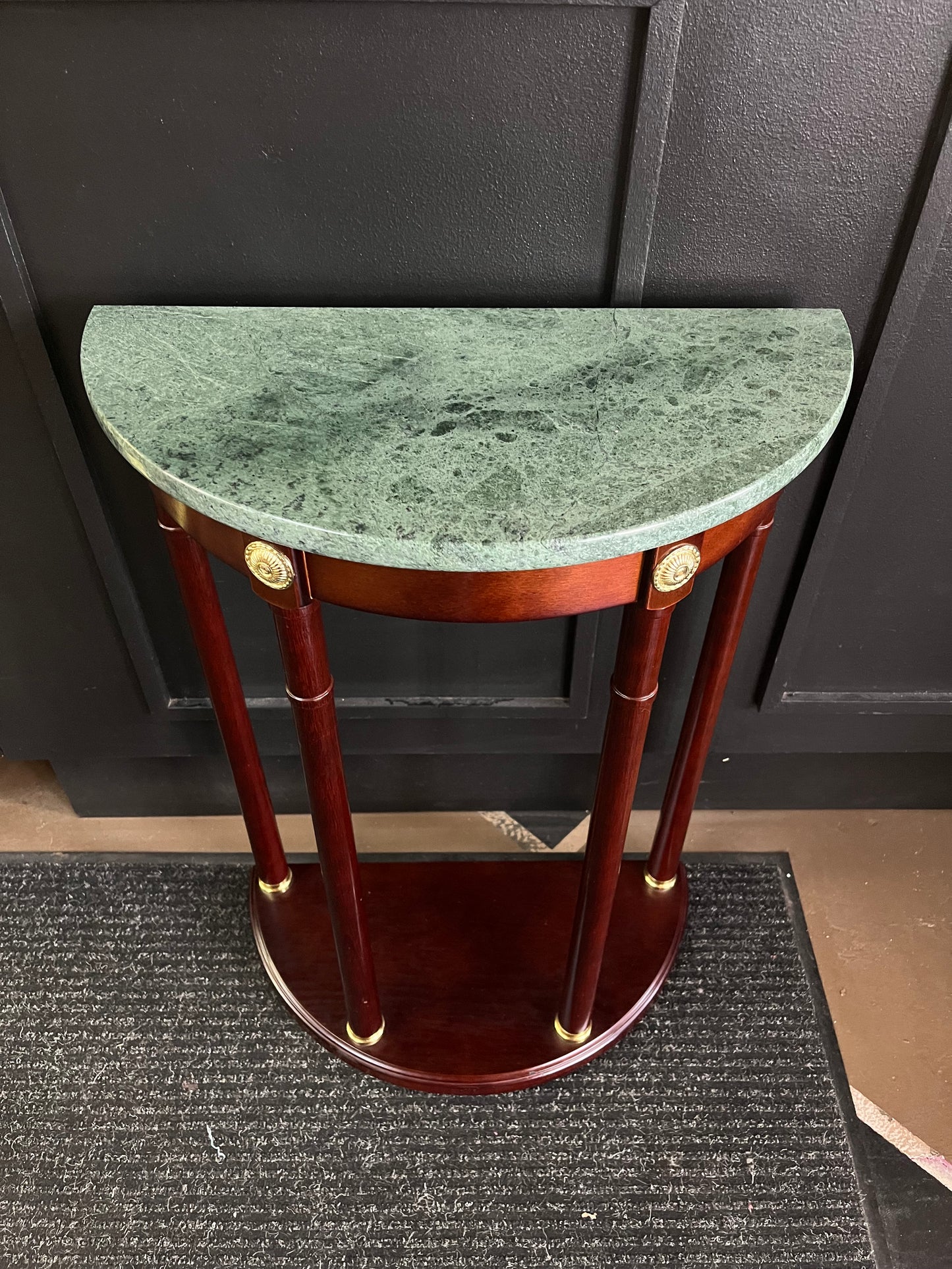 Green Marble Half Moon Table