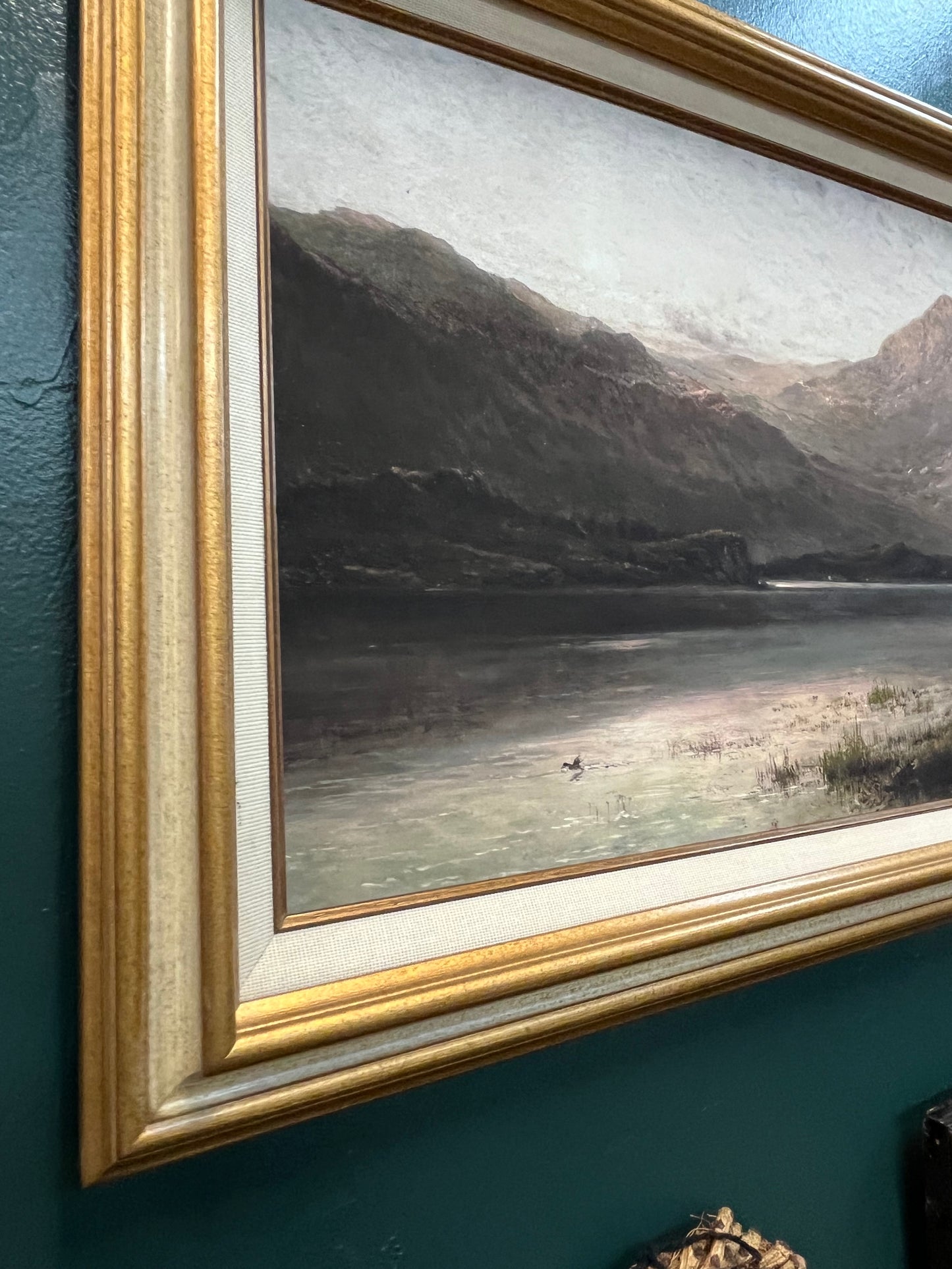 Cream and Gold Frame with Sheep Landscape