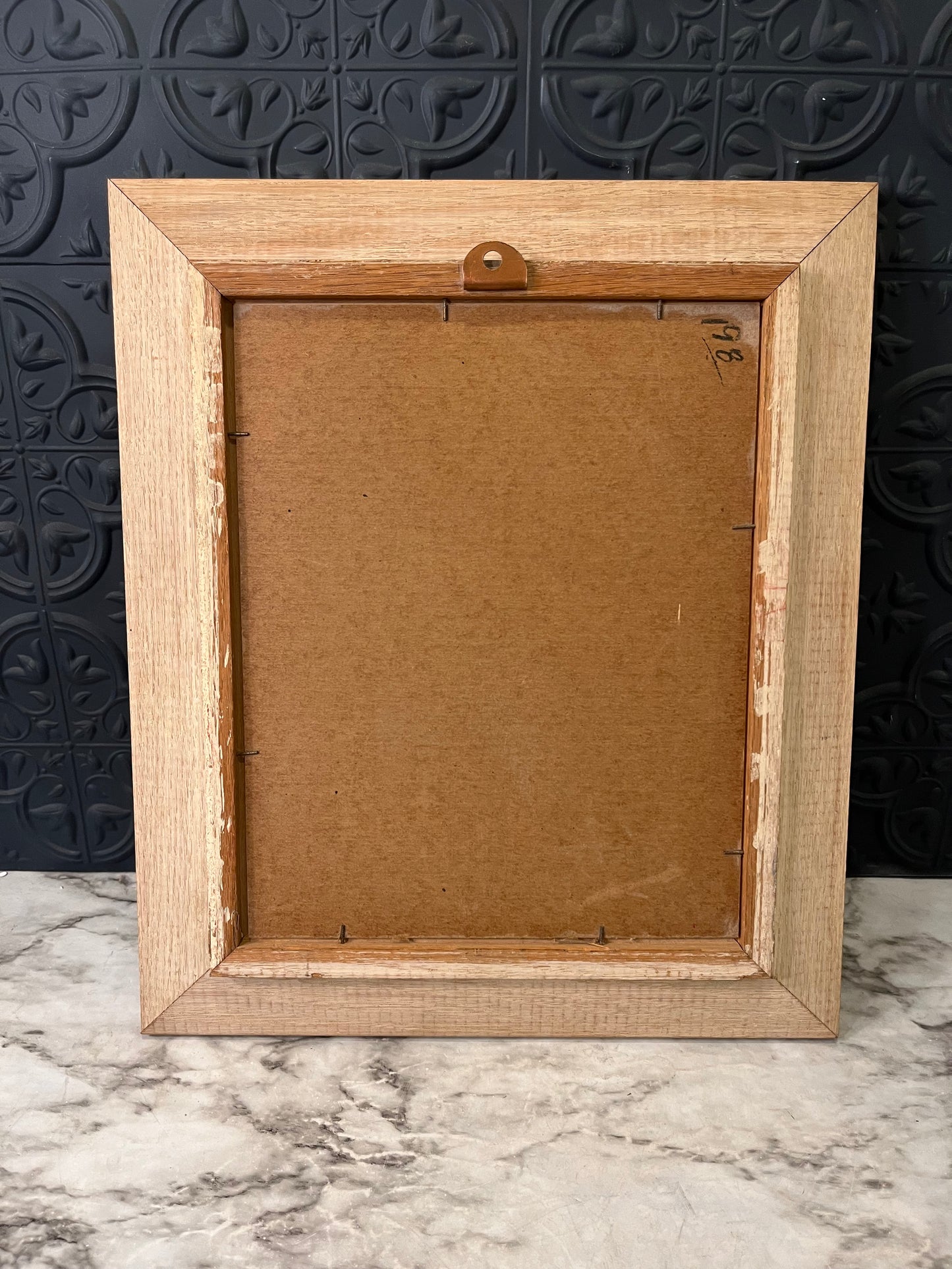 Vintage Light Wood Framed Floral