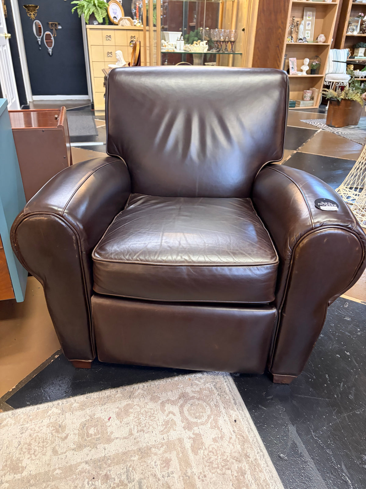 Pottery Barn Dark Leather Recliner