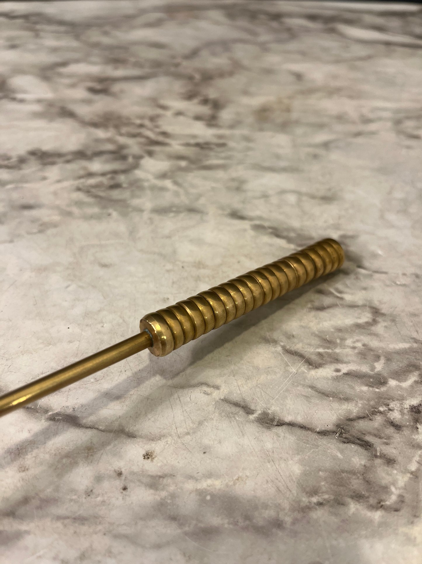 Brass Candle Snuffer with Ribbed Handle