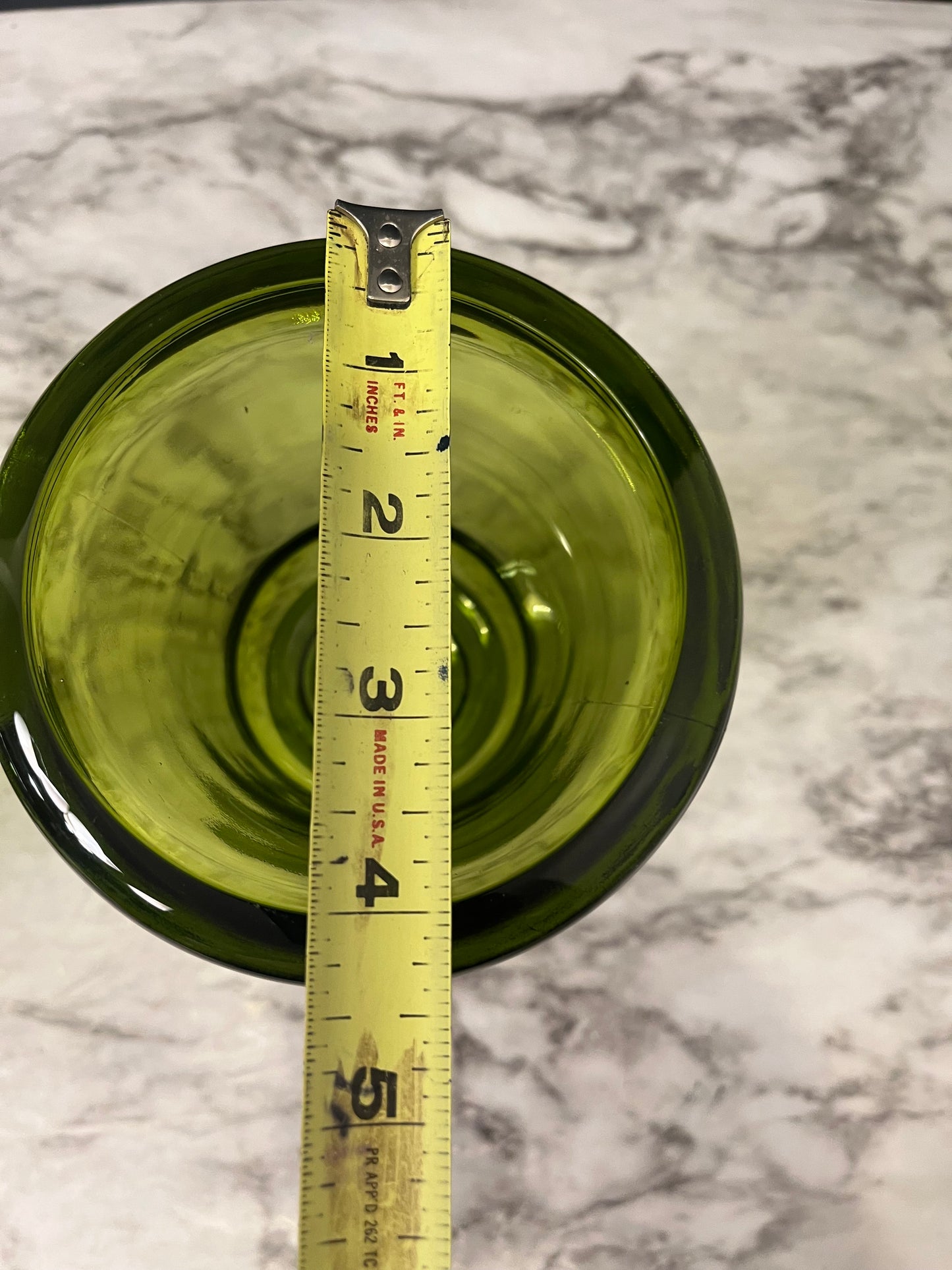 Green Glass Liberty Bell Pedestal Planter