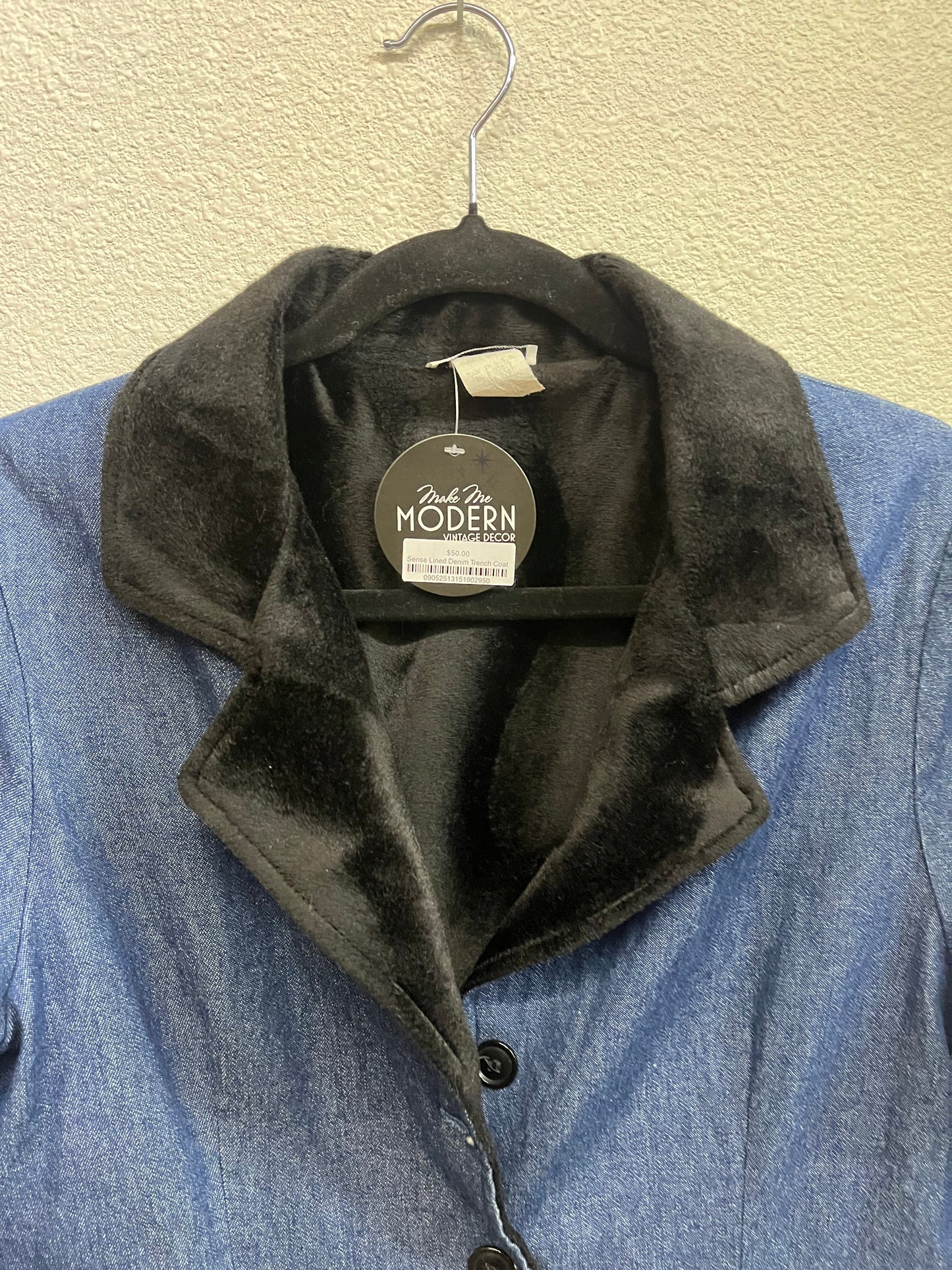 Sense Lined Denim Trench Coat