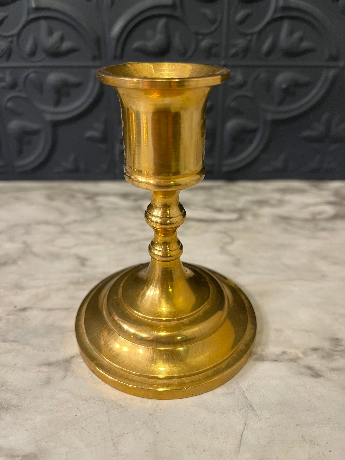 3.75 Brass Candle Holder