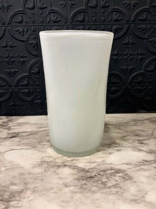 White Glass Vase 7.5"