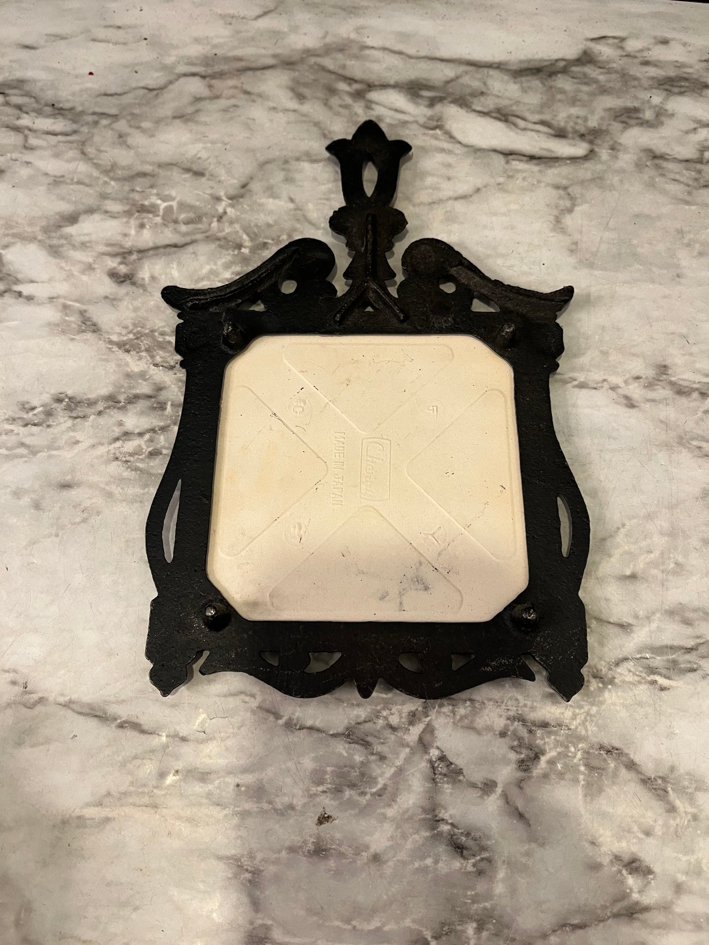 Mid Century Flower Cast Iron Trivet