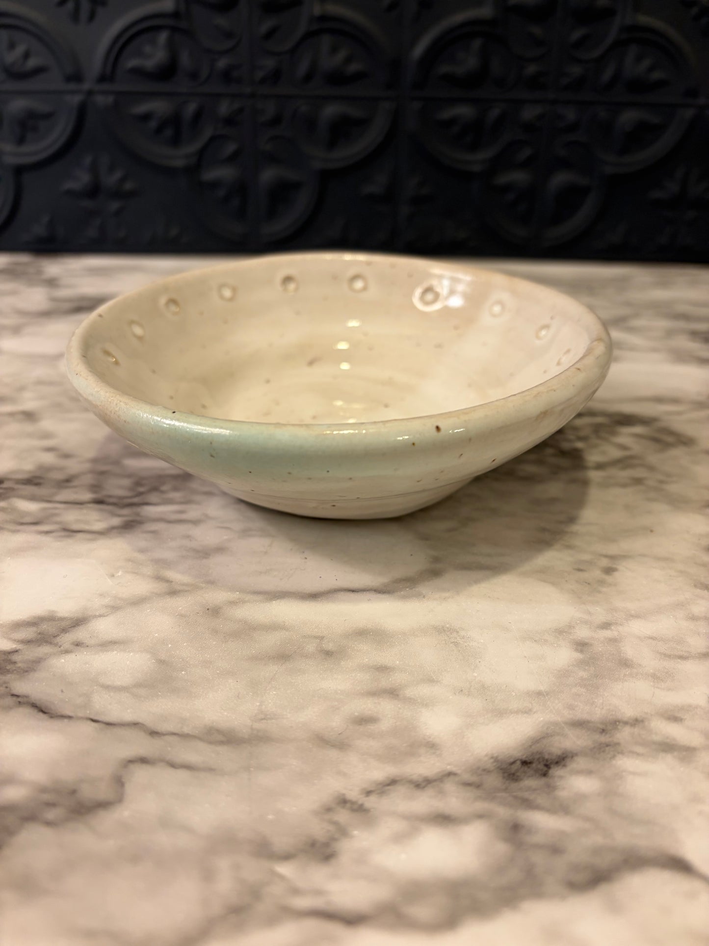Small Ceramic Catchall with Dot Design
