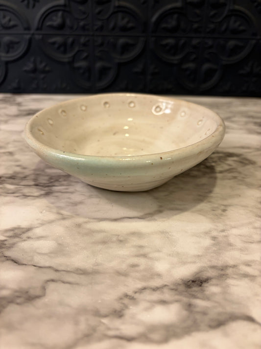 Small Ceramic Catchall with Dot Design