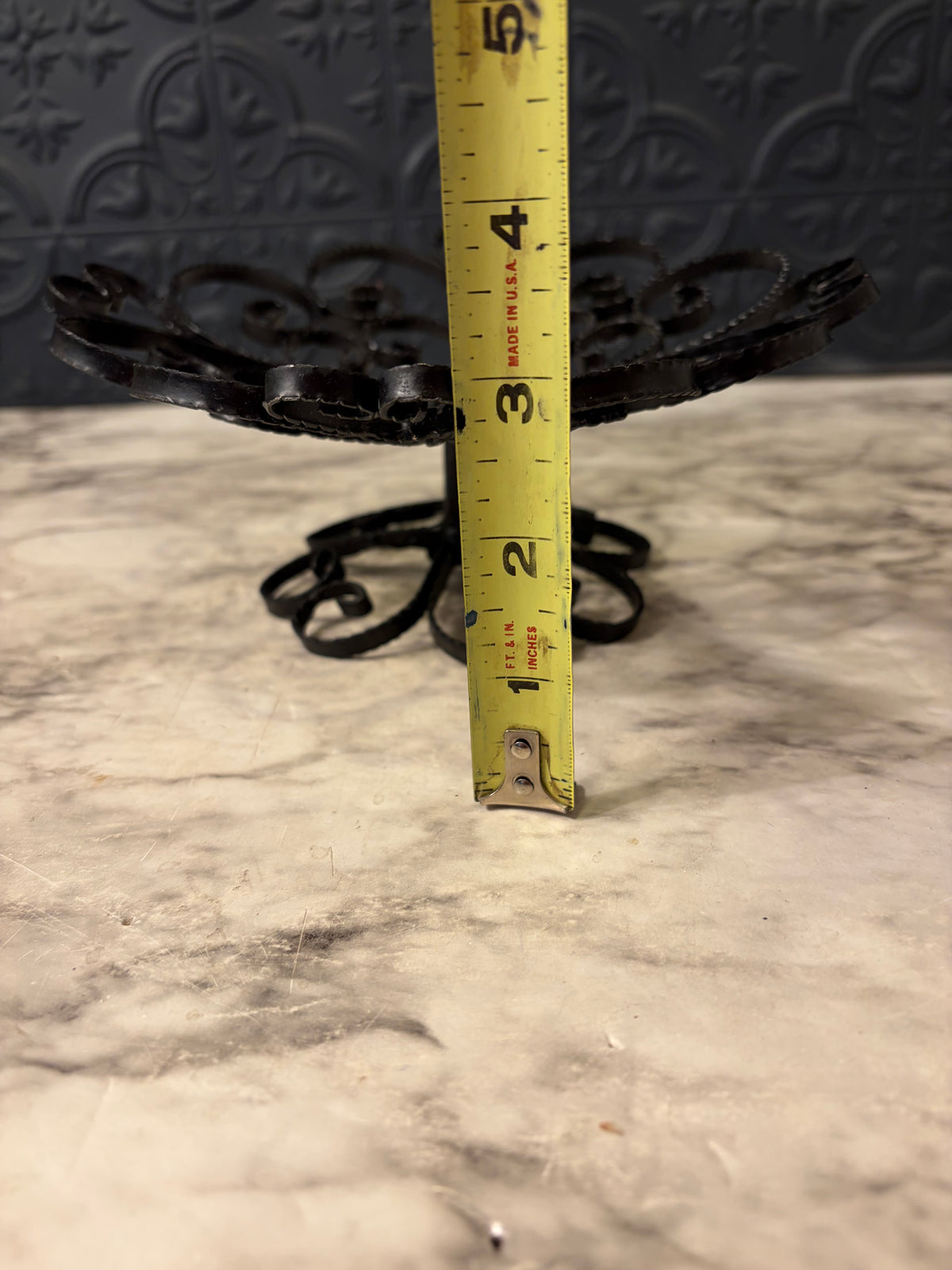 Black Wrought Iron Scrol Pedestal Bowl