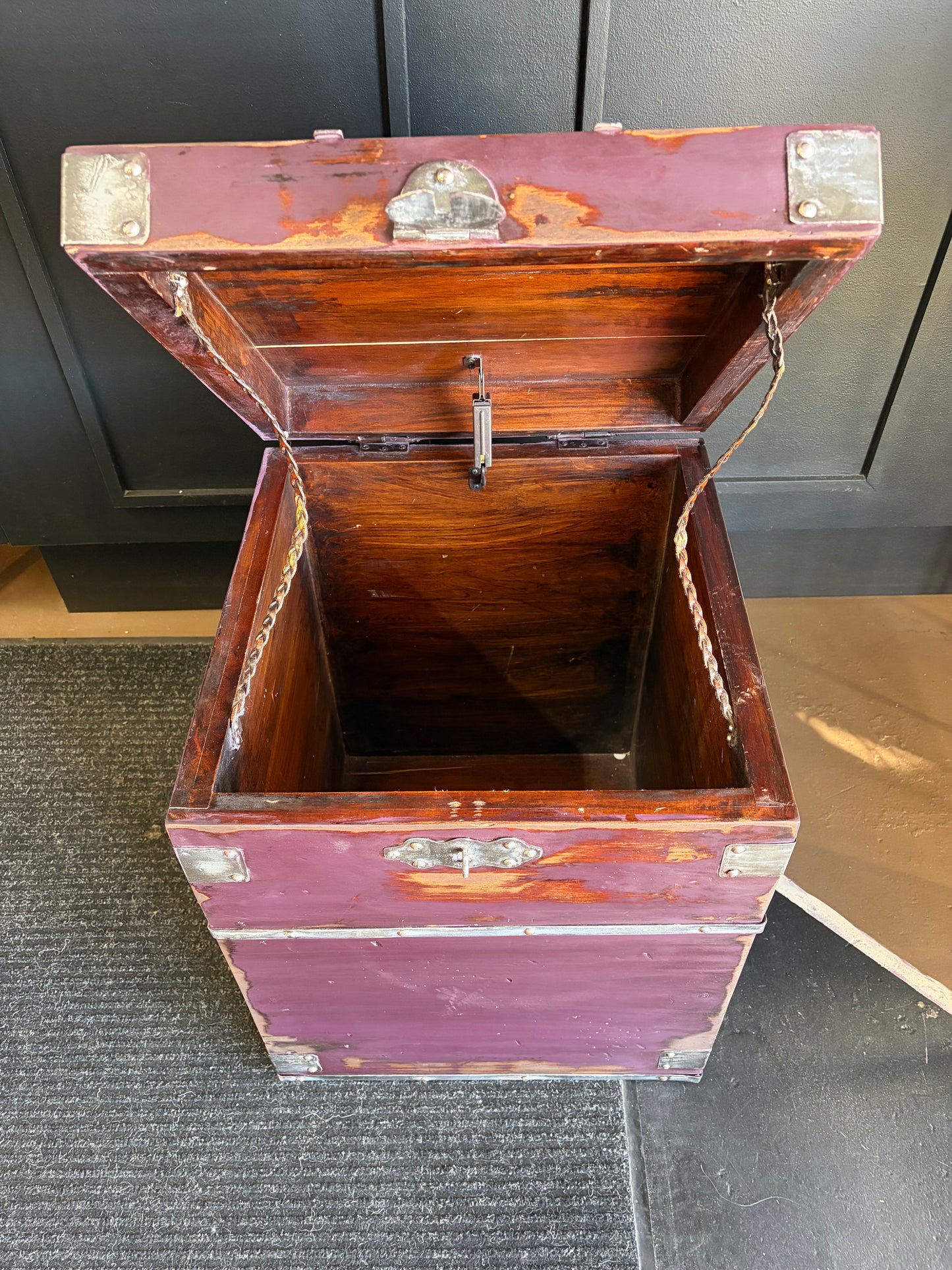 Small Distressed Purple Chest