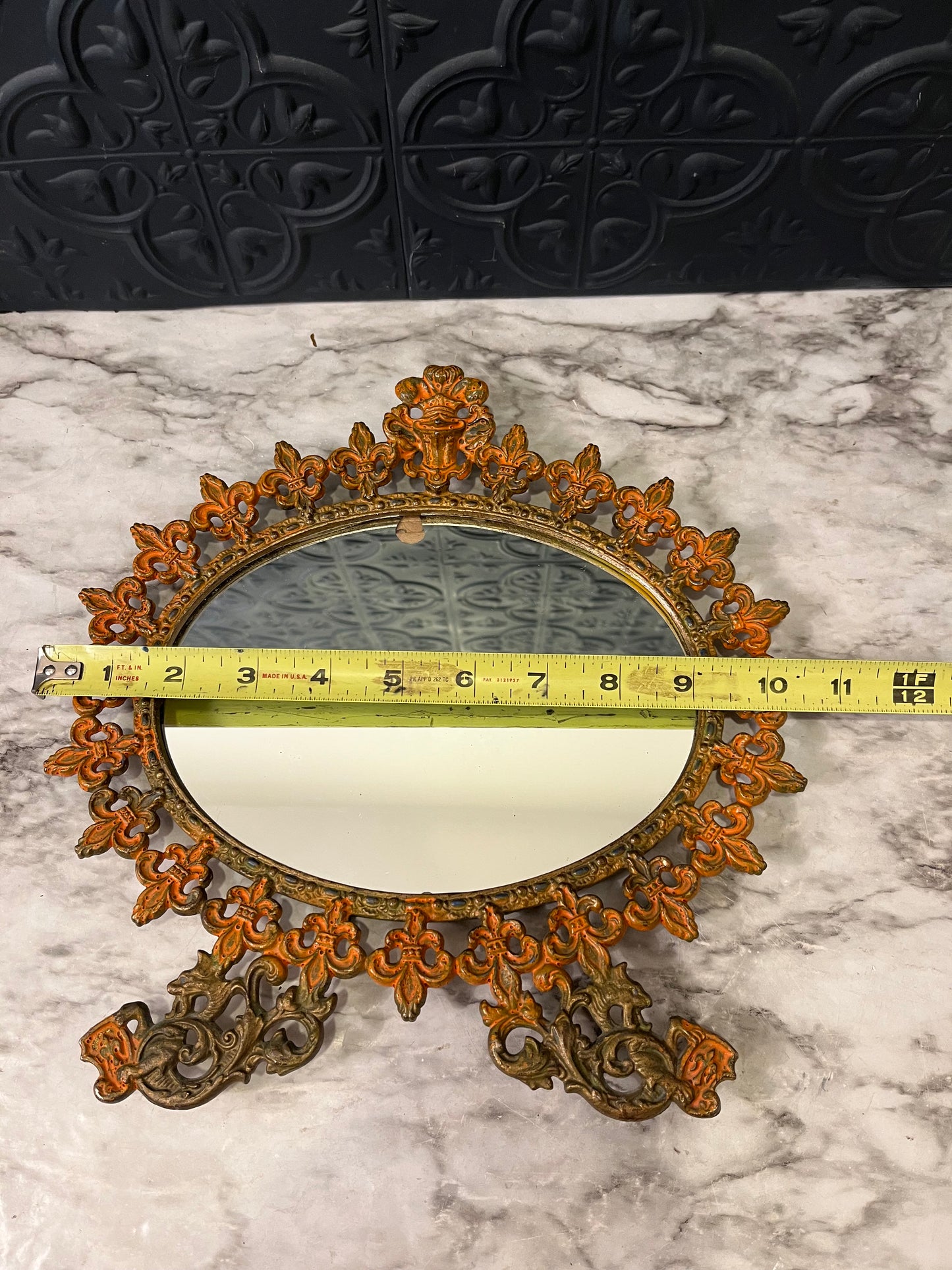 Antique Gilt Metal Mirror AS IS