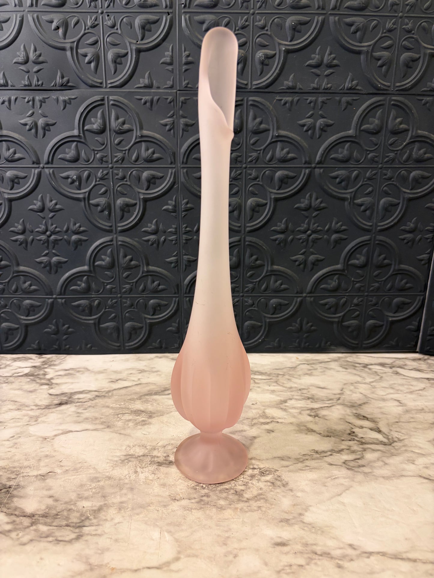 Satin Pink Viking Six Petal Swung Vase 13"