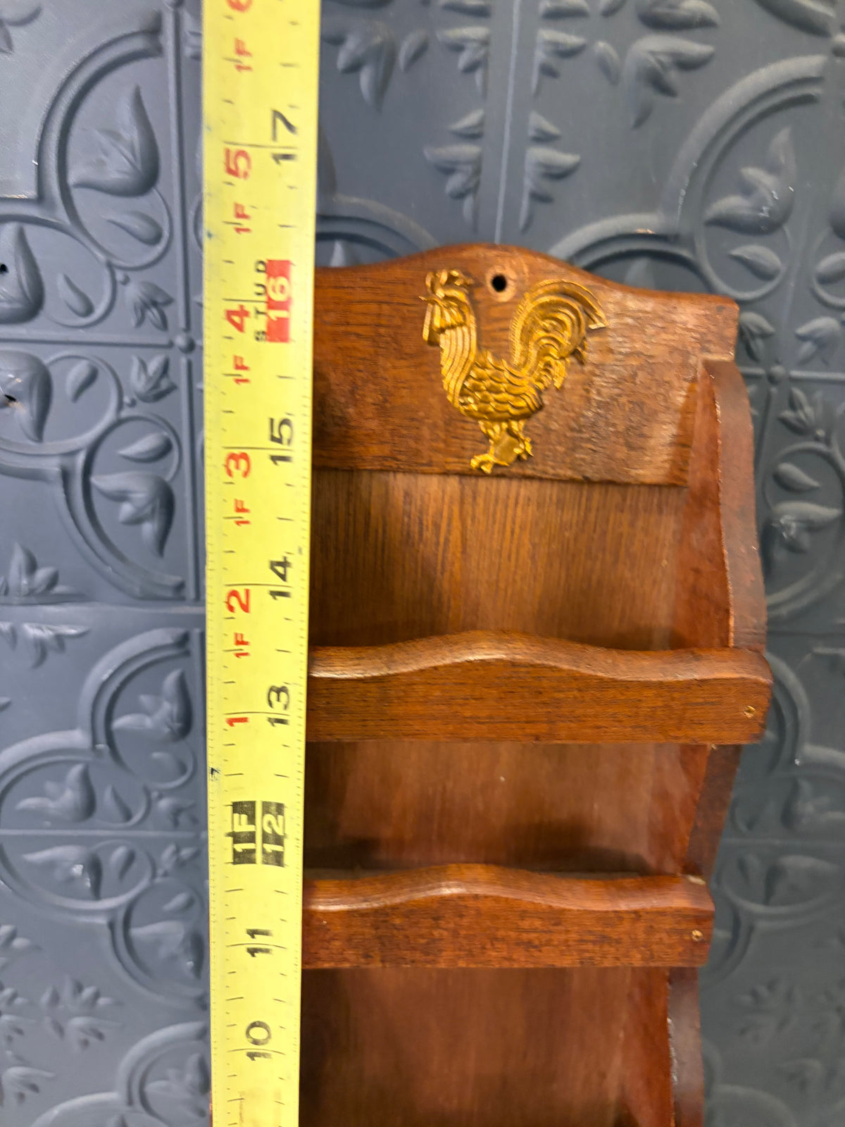 Wood Letter Organizer with rooster