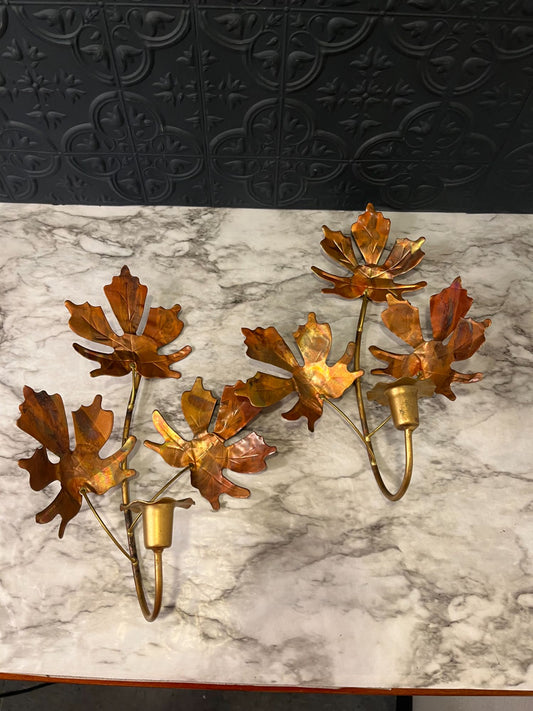 Copper Leaf Sconce x 2