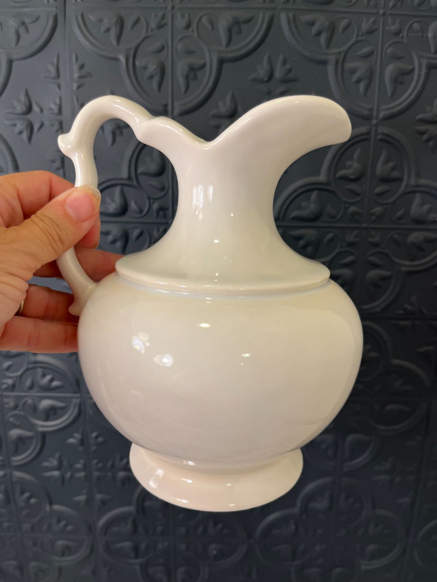 Small Haeger White Pitcher