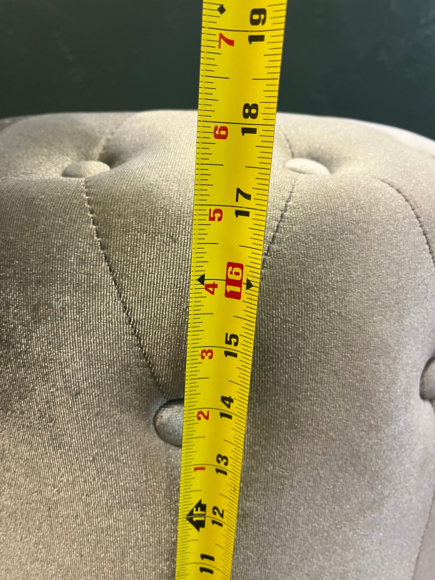 Round Tufted Greyish Blue Foot rest