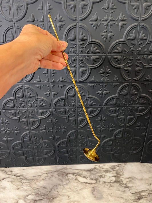 Brass Snuffer with twist handle and hat cup