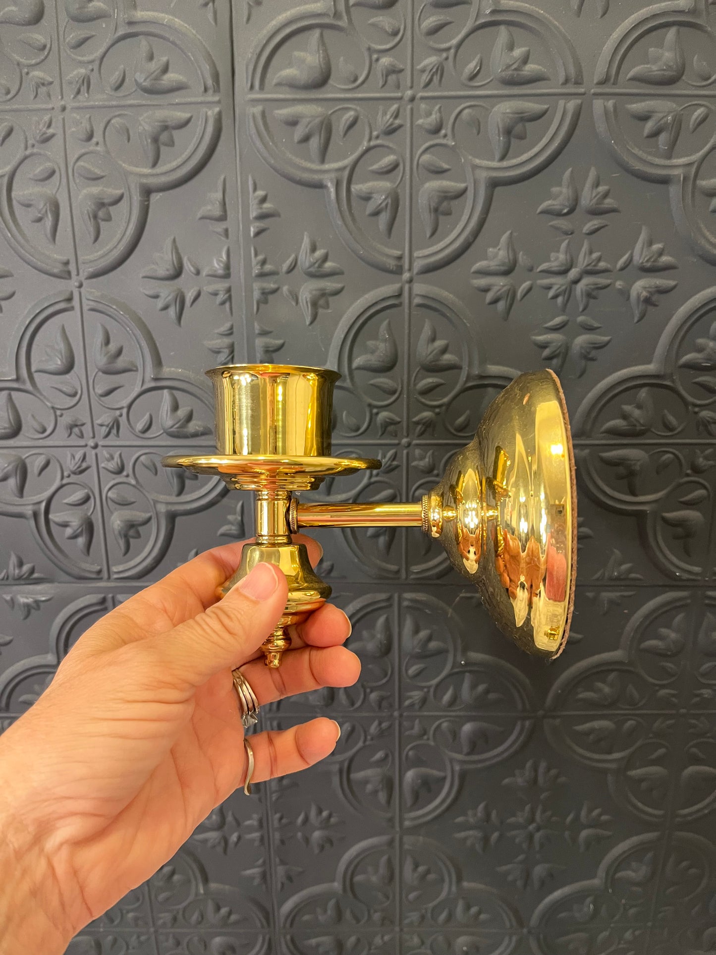 Polished Brass Wall Sconce 5.5 " set of 2