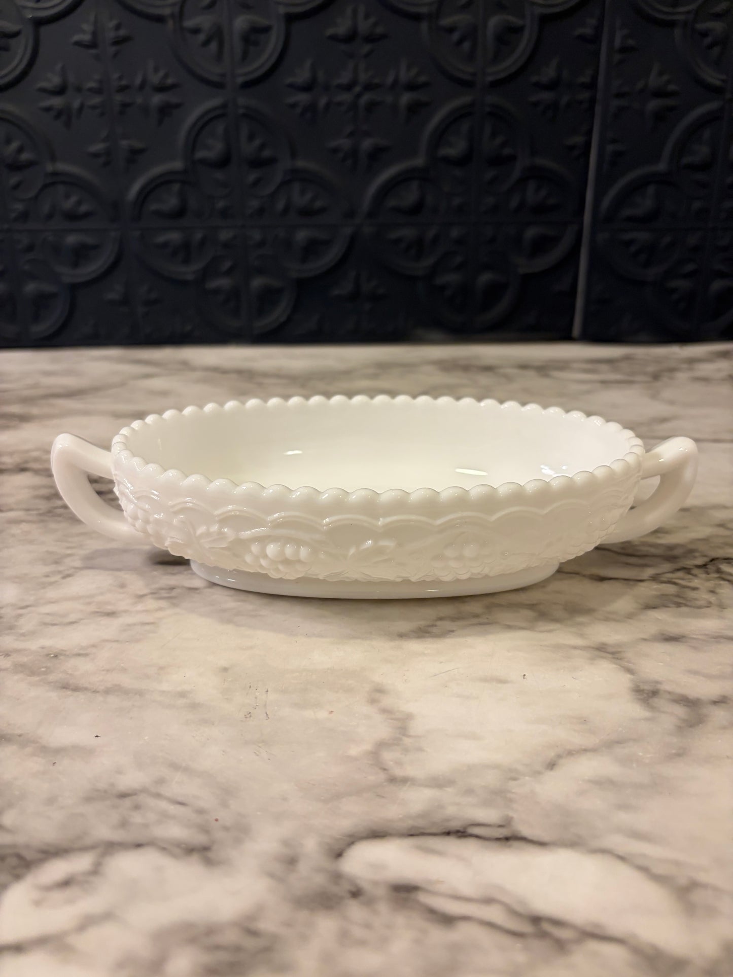 Milk Glass Oval Dish With Handles Imperial Glass