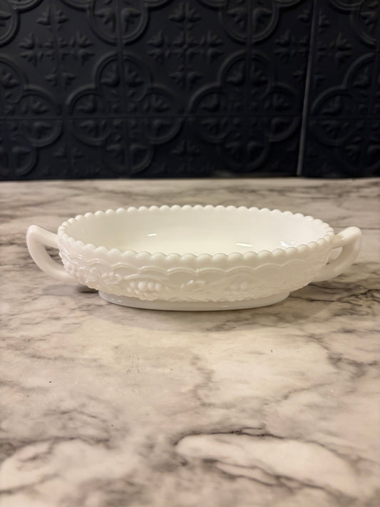 Milk Glass Oval Dish With Handles Imperial Glass