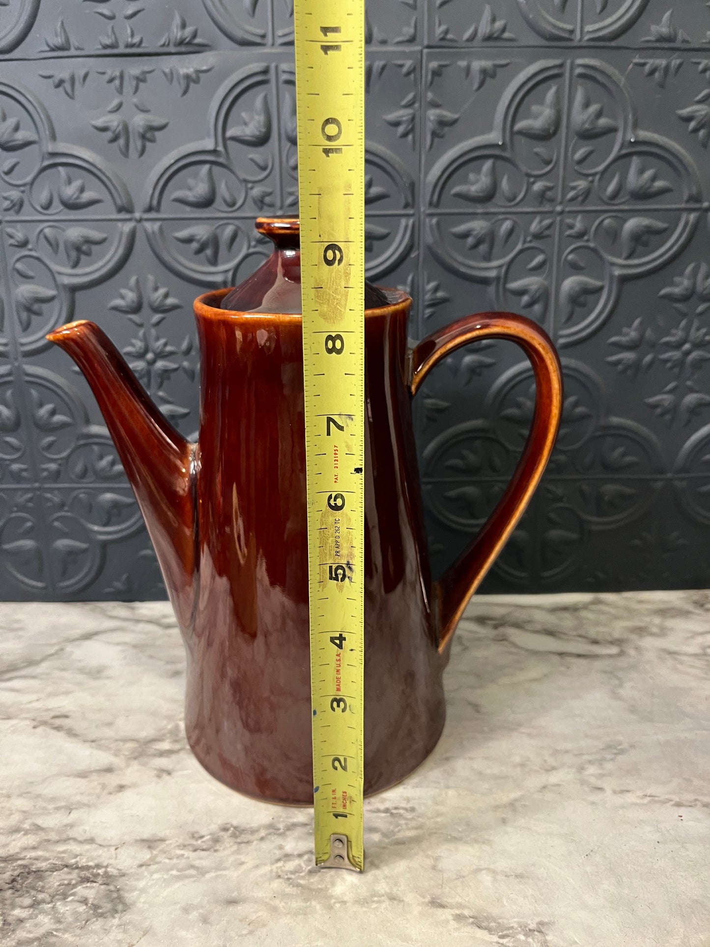 USA pottery Brown Glazed Coffee Pot