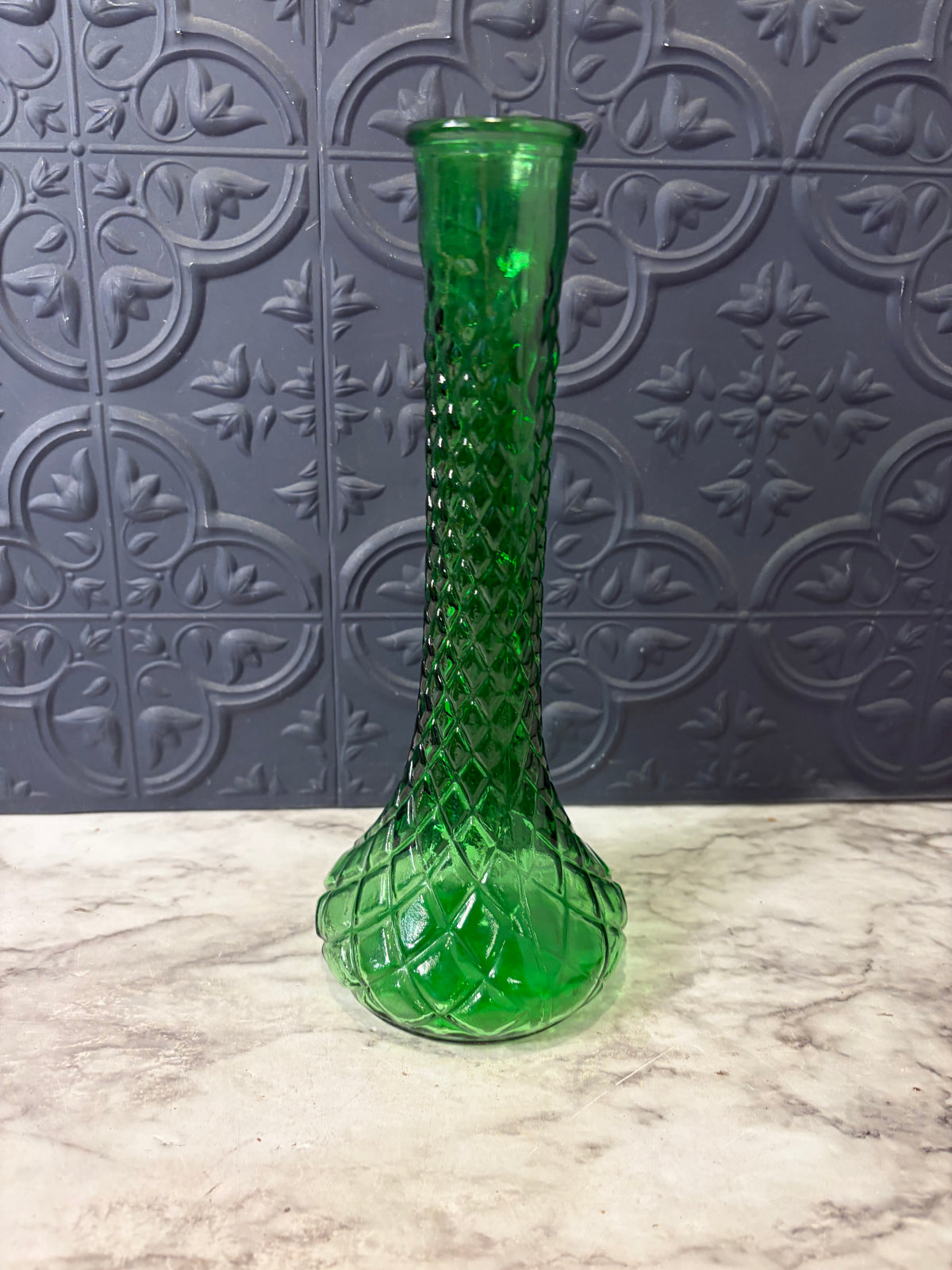 Vintage Emerald Green Hoosier Bud Vase