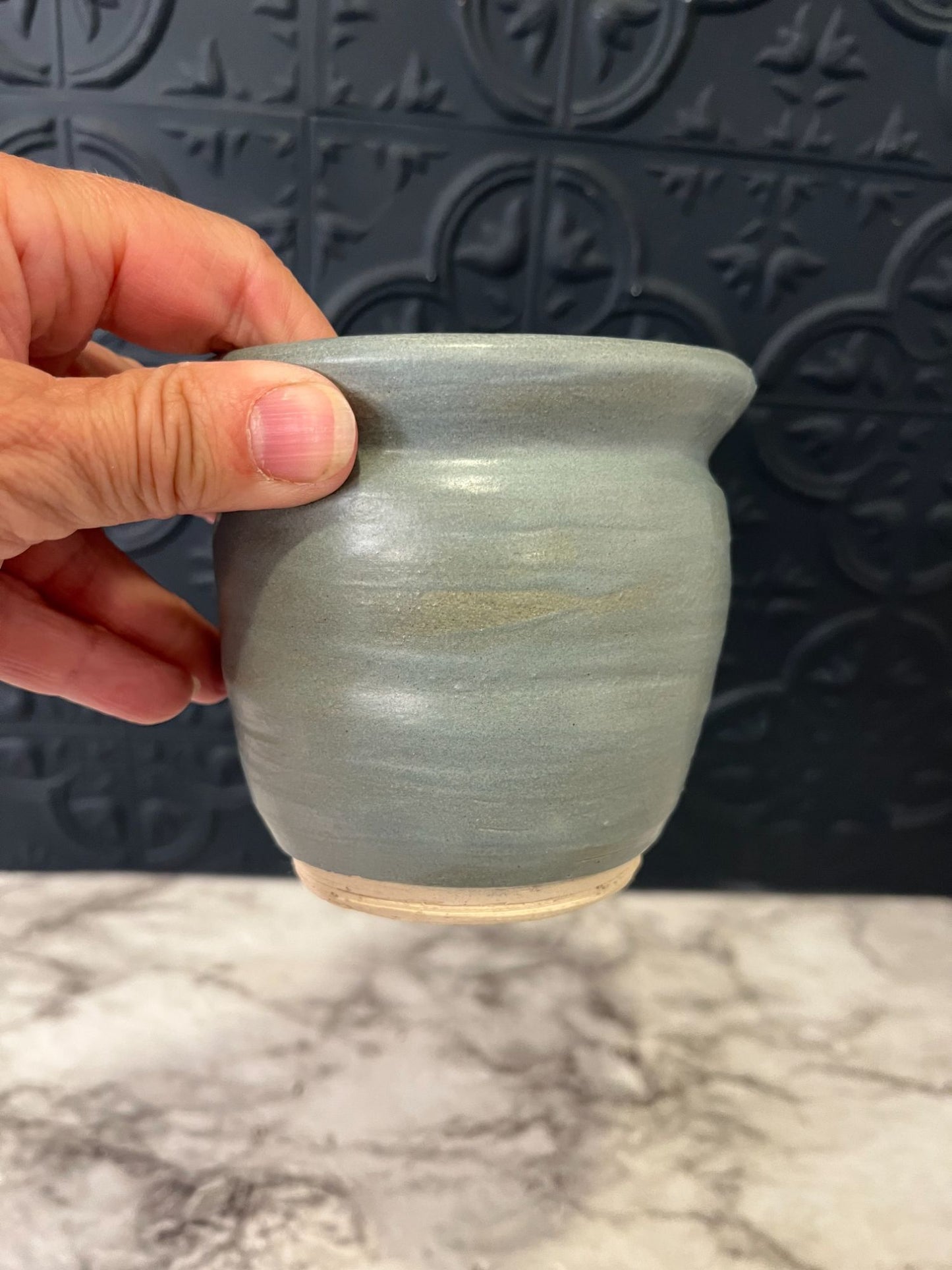 Small Blue Pottery Planter